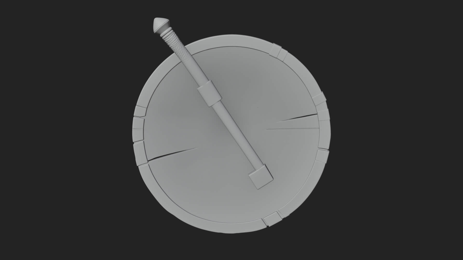Riveted Round War Shield Model Design 17 3D Print Model 3D Model