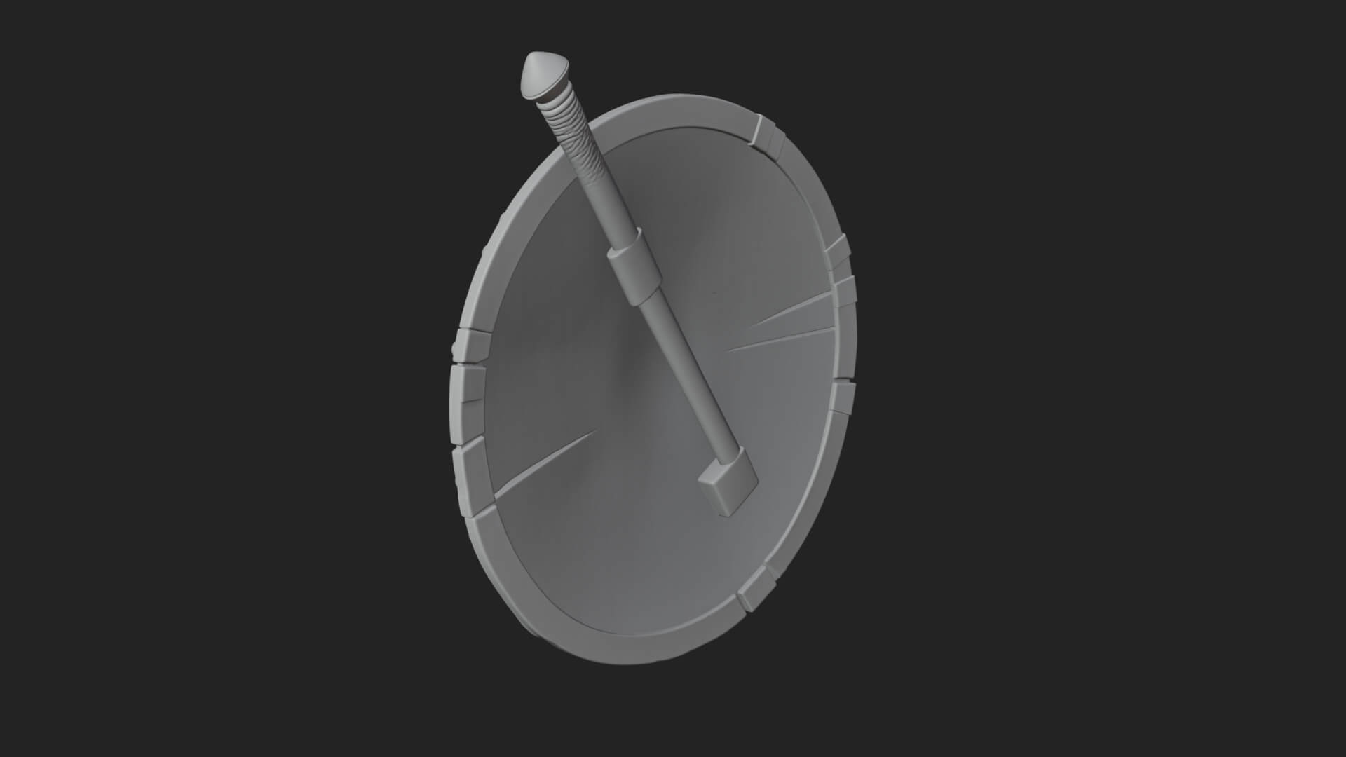 Riveted Round War Shield Model Design 17 3D Print Model 3D Model