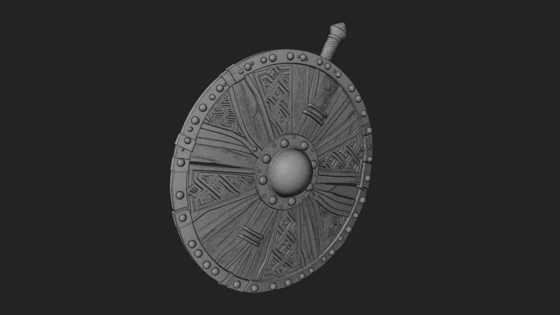 Riveted Round War Shield Model Design 17 3D Print Model 3D Model