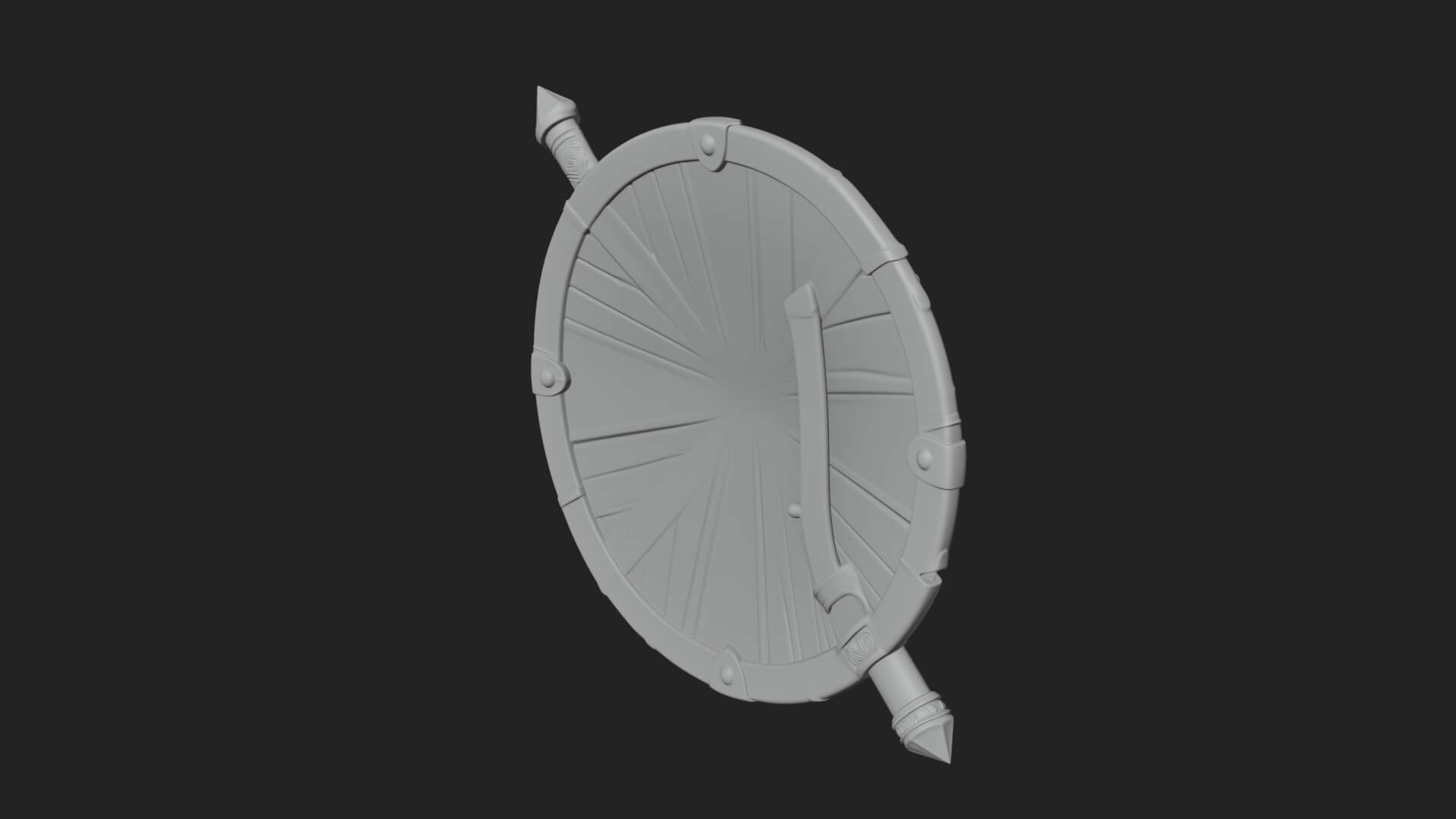 Riveted Round War Shield Model Design 18 3D Print Model 3D Model