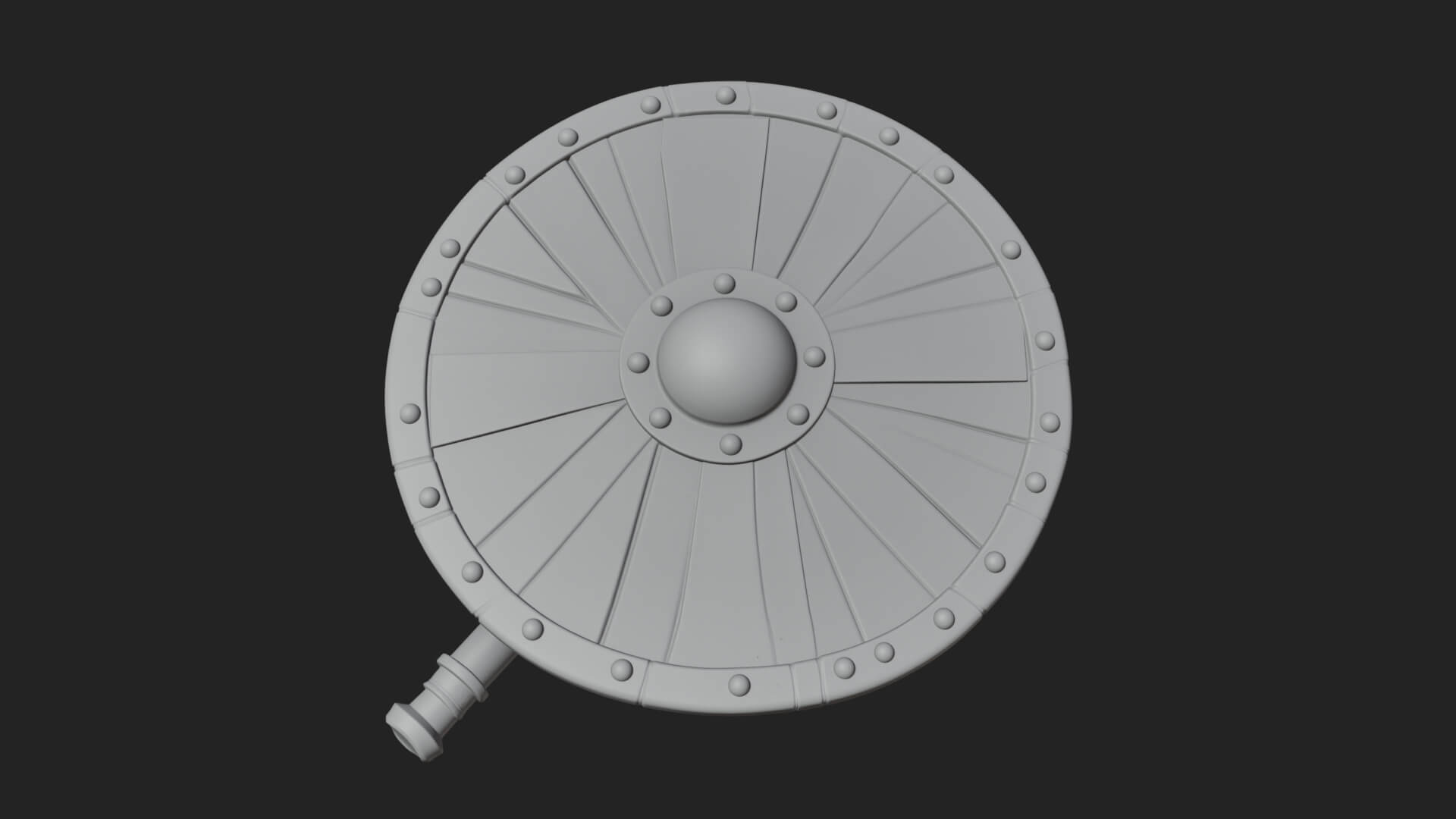 Riveted Round War Shield Model Design 19 3D Print Model 3D Model