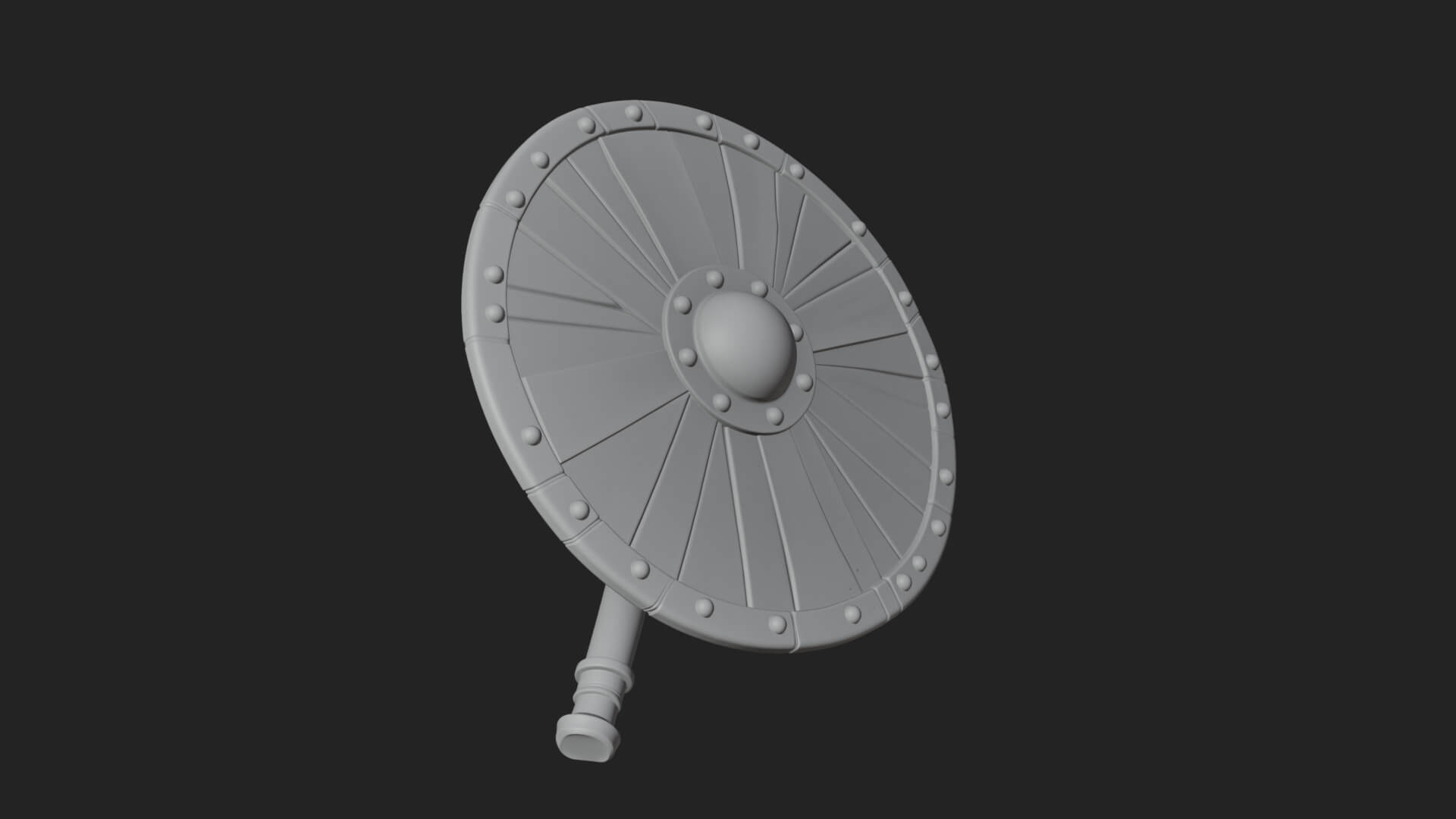 Riveted Round War Shield Model Design 19 3D Print Model 3D Model