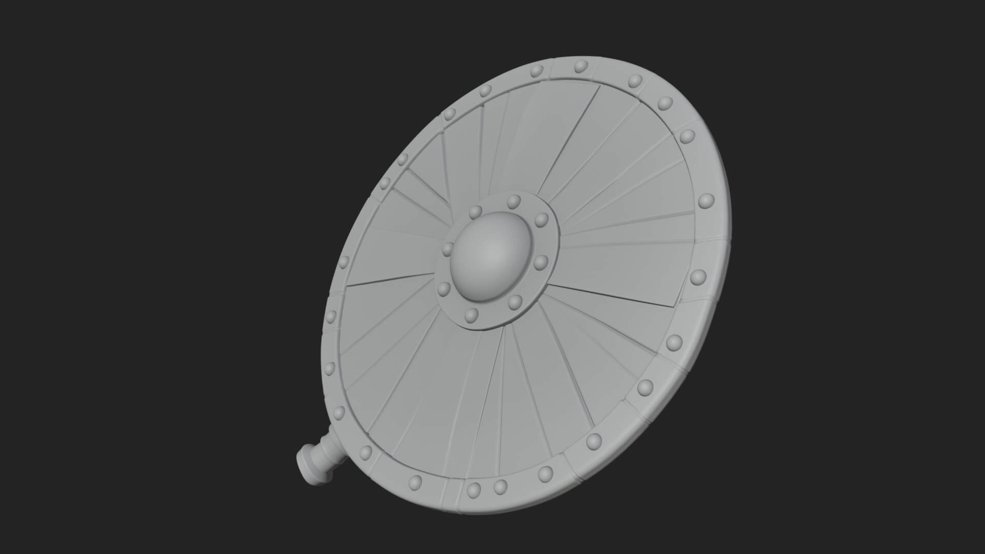 Riveted Round War Shield Model Design 19 3D Print Model 3D Model