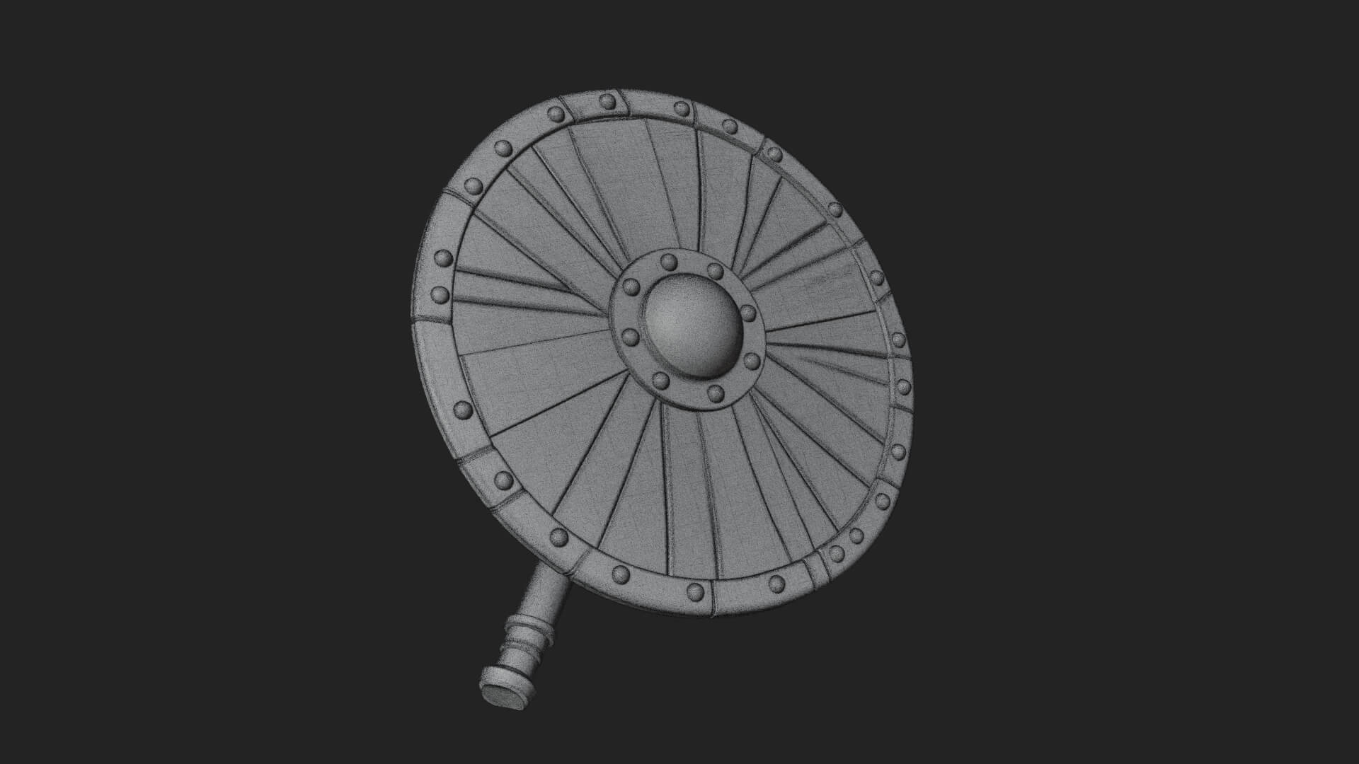 Riveted Round War Shield Model Design 19 3D Print Model 3D Model