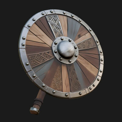 Riveted Round War Shield Model Design 19 3D Print Model