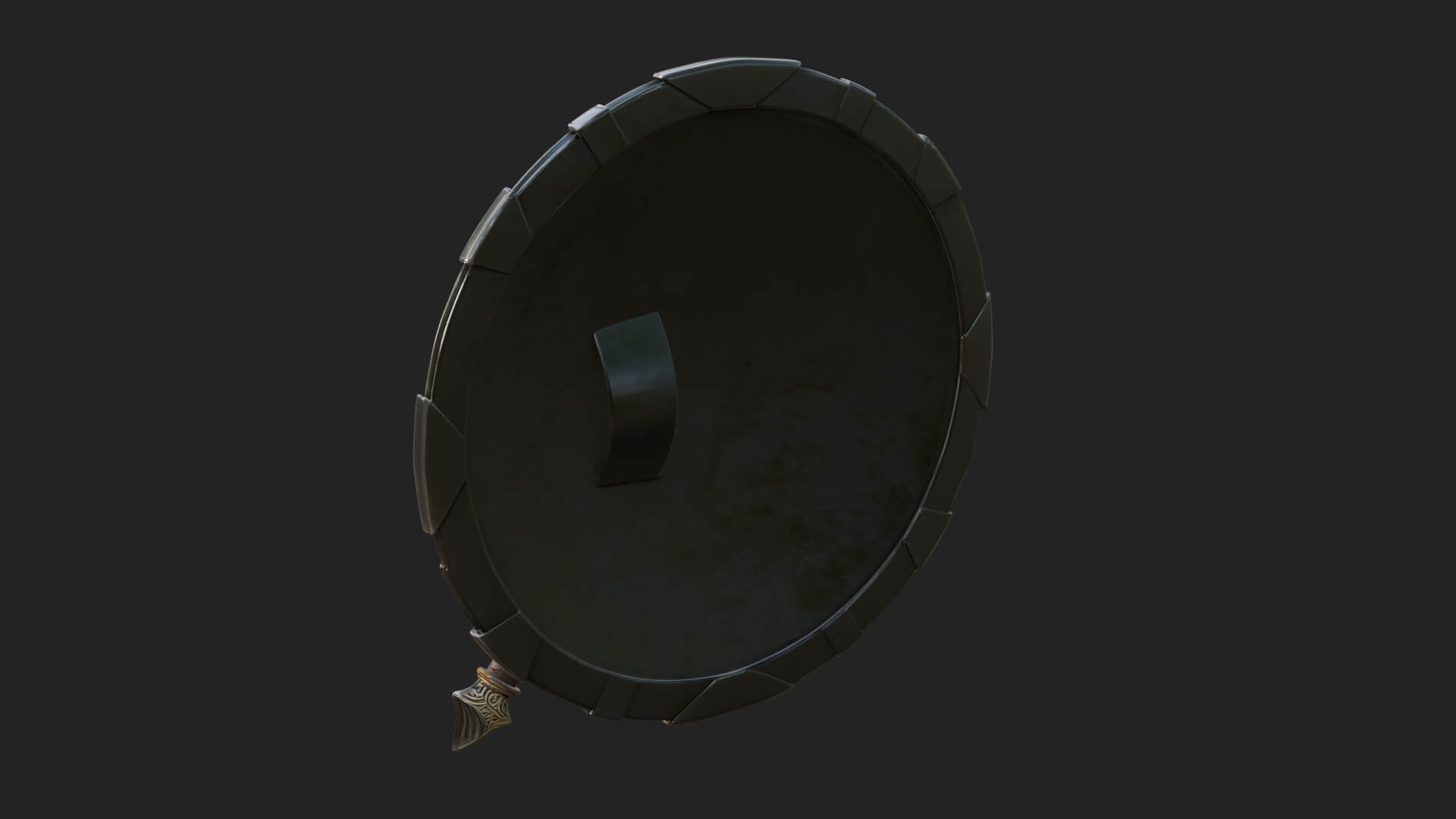 Riveted Round War Shield Model Design 2 3D Print Model 3D Model