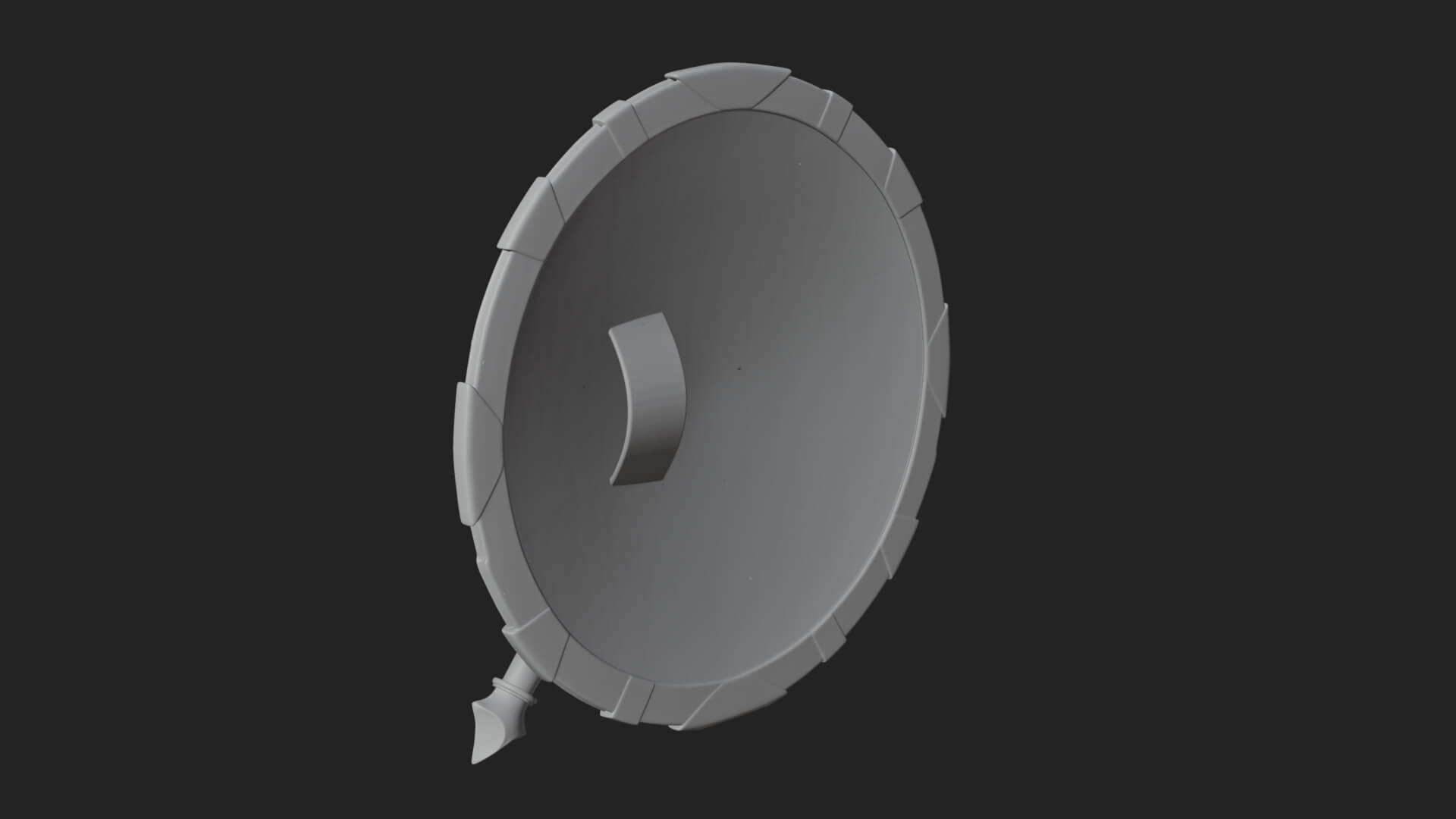 Riveted Round War Shield Model Design 2 3D Print Model 3D Model