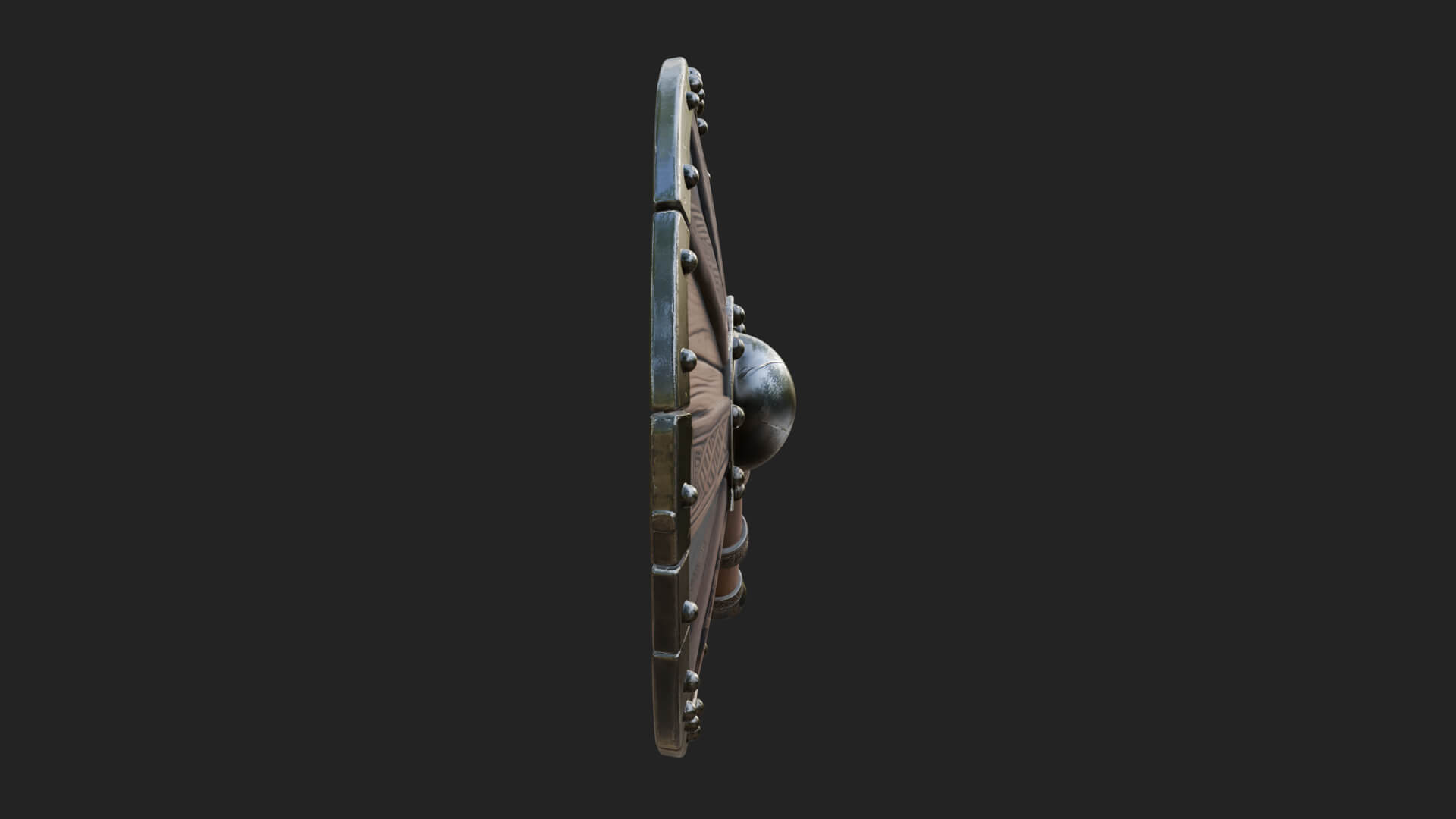 Riveted Round War Shield Model Design 20 3D Print Model 3D Model