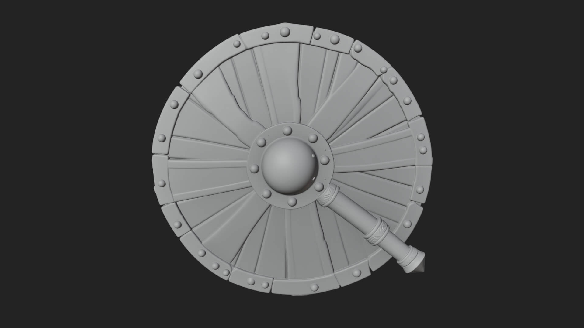Riveted Round War Shield Model Design 20 3D Print Model 3D Model