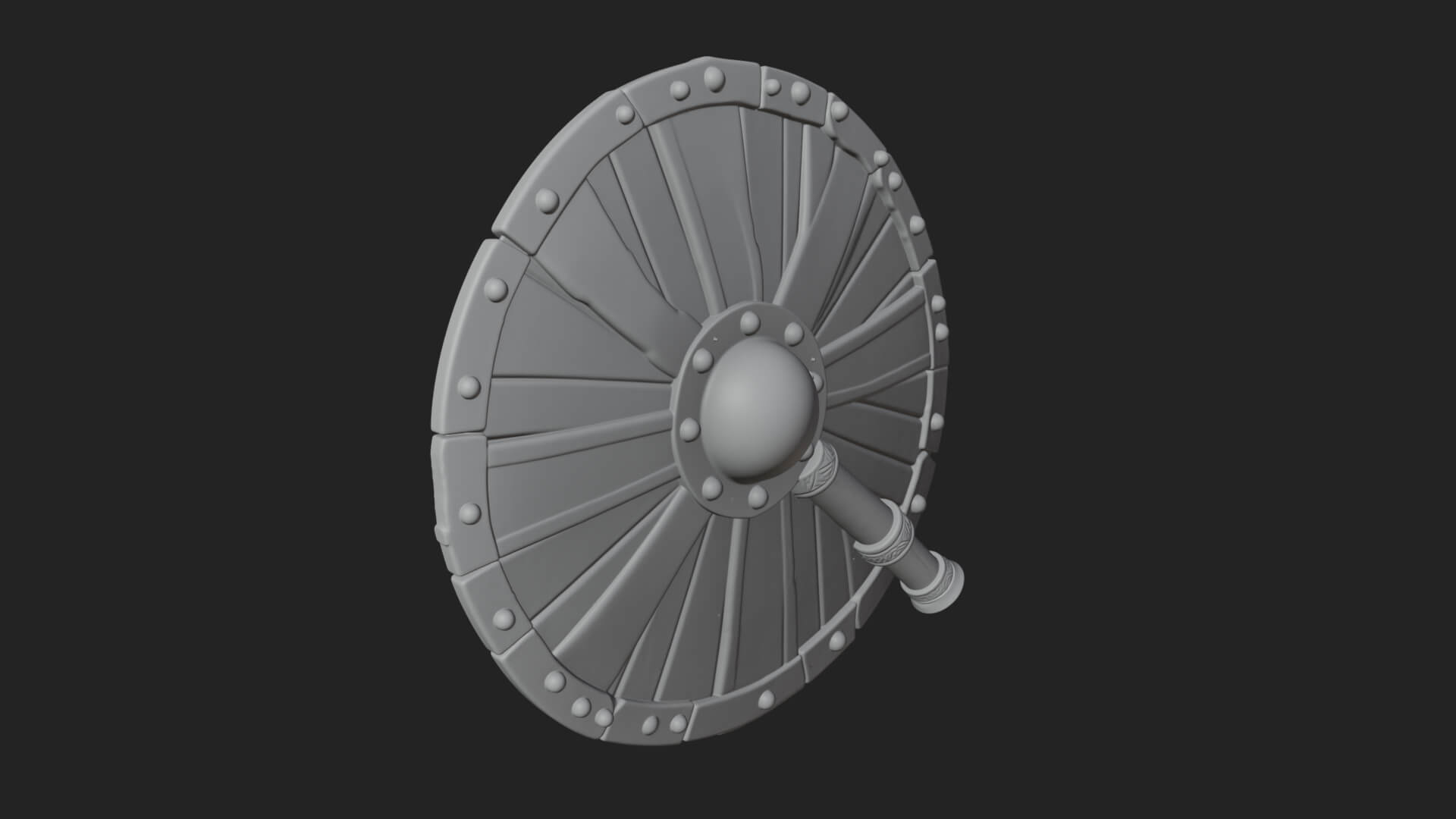 Riveted Round War Shield Model Design 20 3D Print Model 3D Model