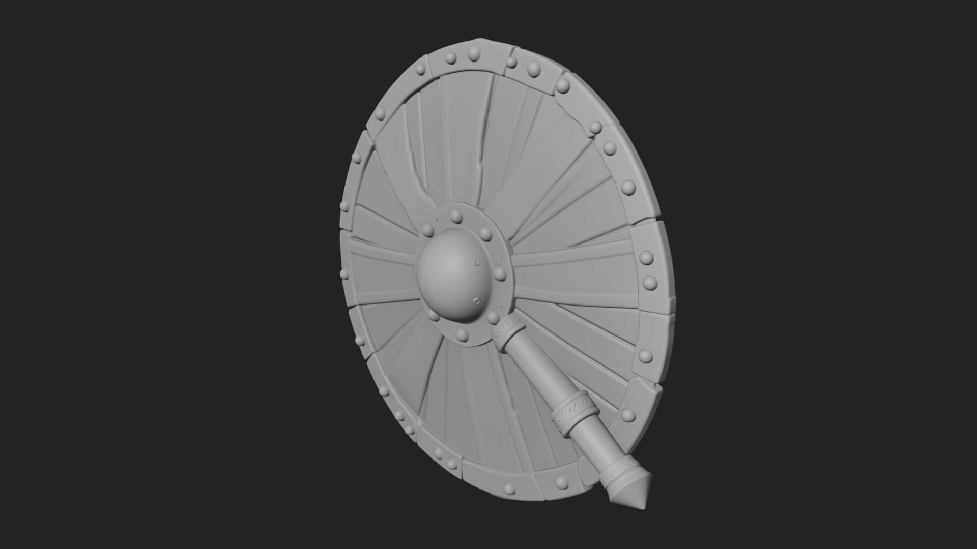 Riveted Round War Shield Model Design 20 3D Print Model 3D Model