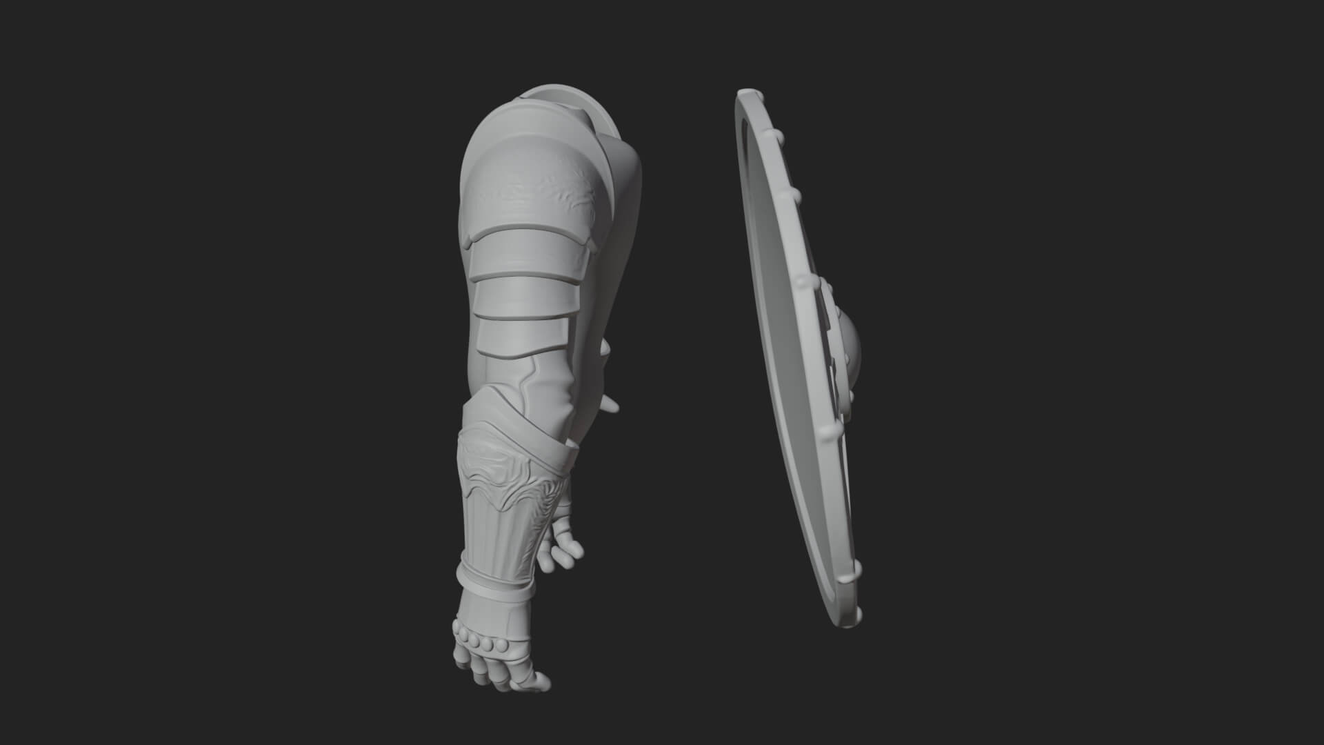 Riveted Round War Shield Model Design 21 3D Print Model 3D Model