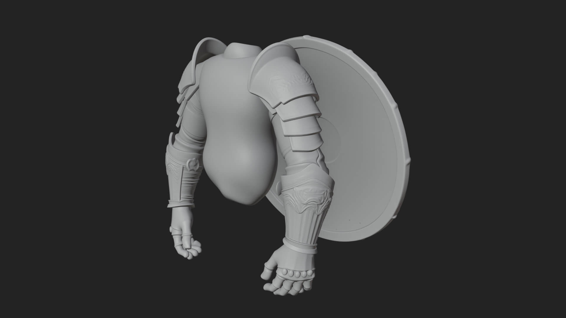 Riveted Round War Shield Model Design 21 3D Print Model 3D Model