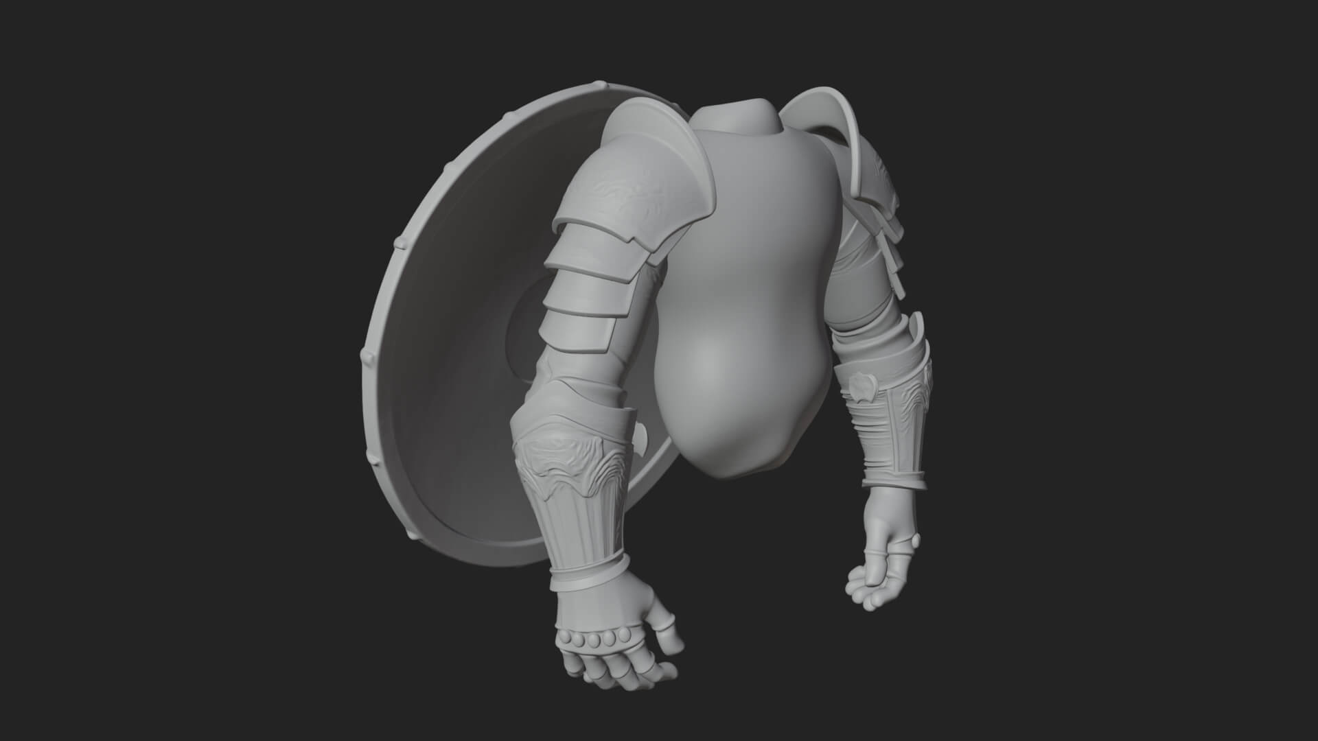 Riveted Round War Shield Model Design 21 3D Print Model 3D Model