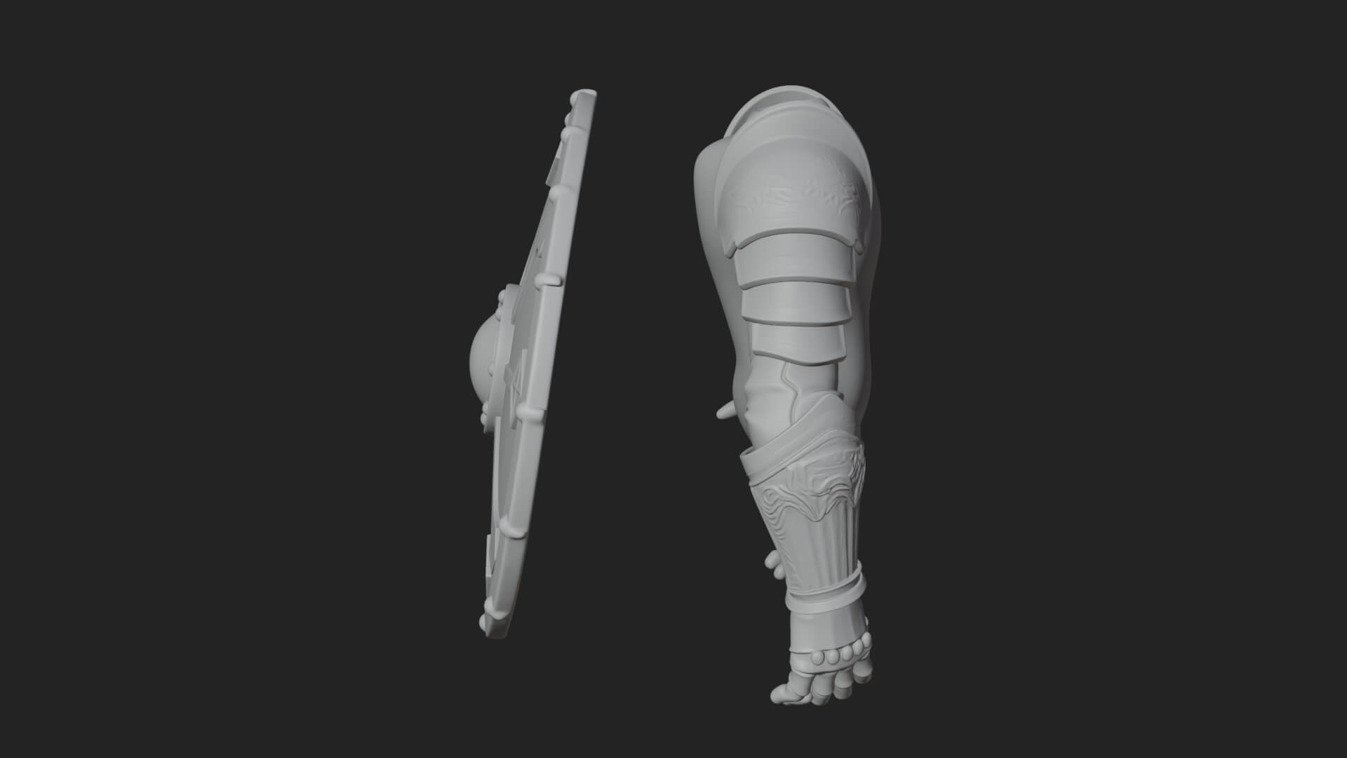Riveted Round War Shield Model Design 21 3D Print Model 3D Model