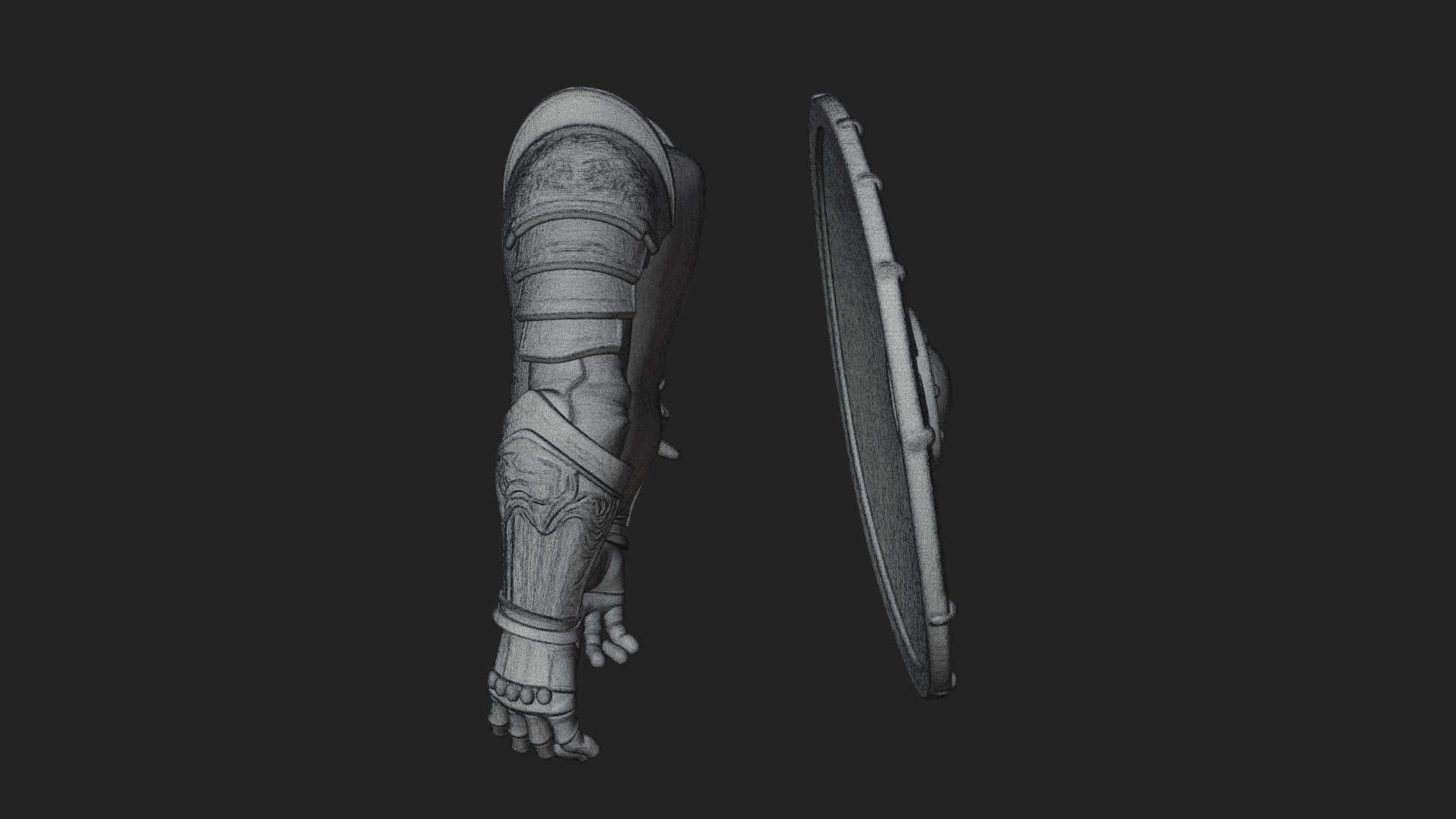Riveted Round War Shield Model Design 21 3D Print Model 3D Model