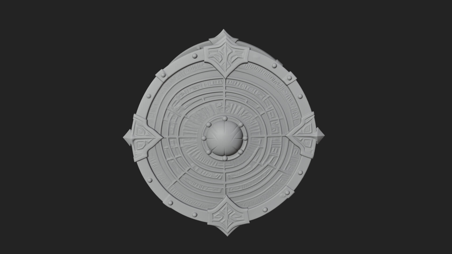 Riveted Round War Shield Model Design 22 3D Print Model 3D Model