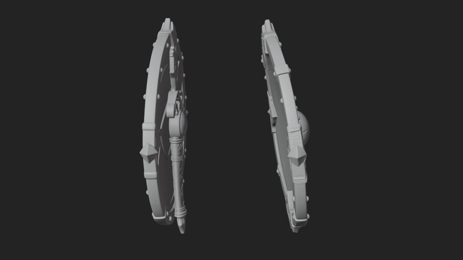Riveted Round War Shield Model Design 22 3D Print Model 3D Model