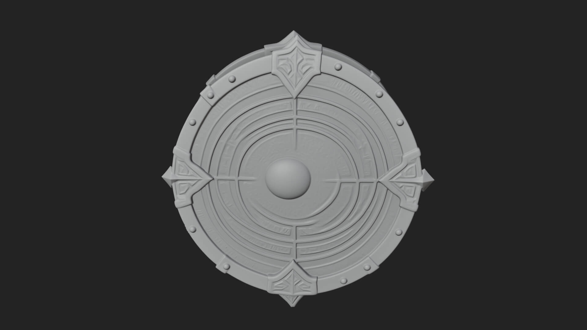 Riveted Round War Shield Model Design 22 3D Print Model 3D Model