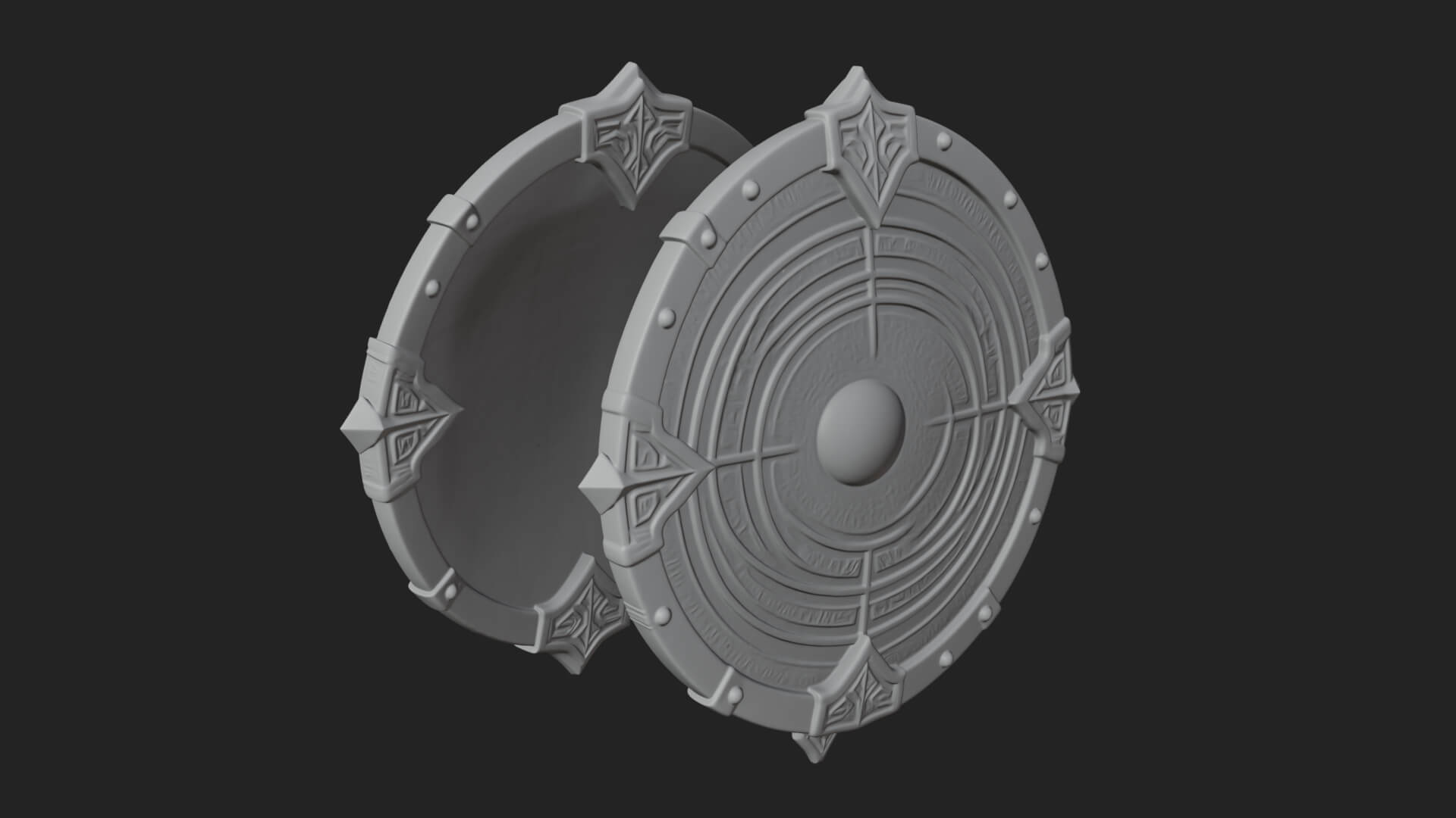 Riveted Round War Shield Model Design 22 3D Print Model 3D Model