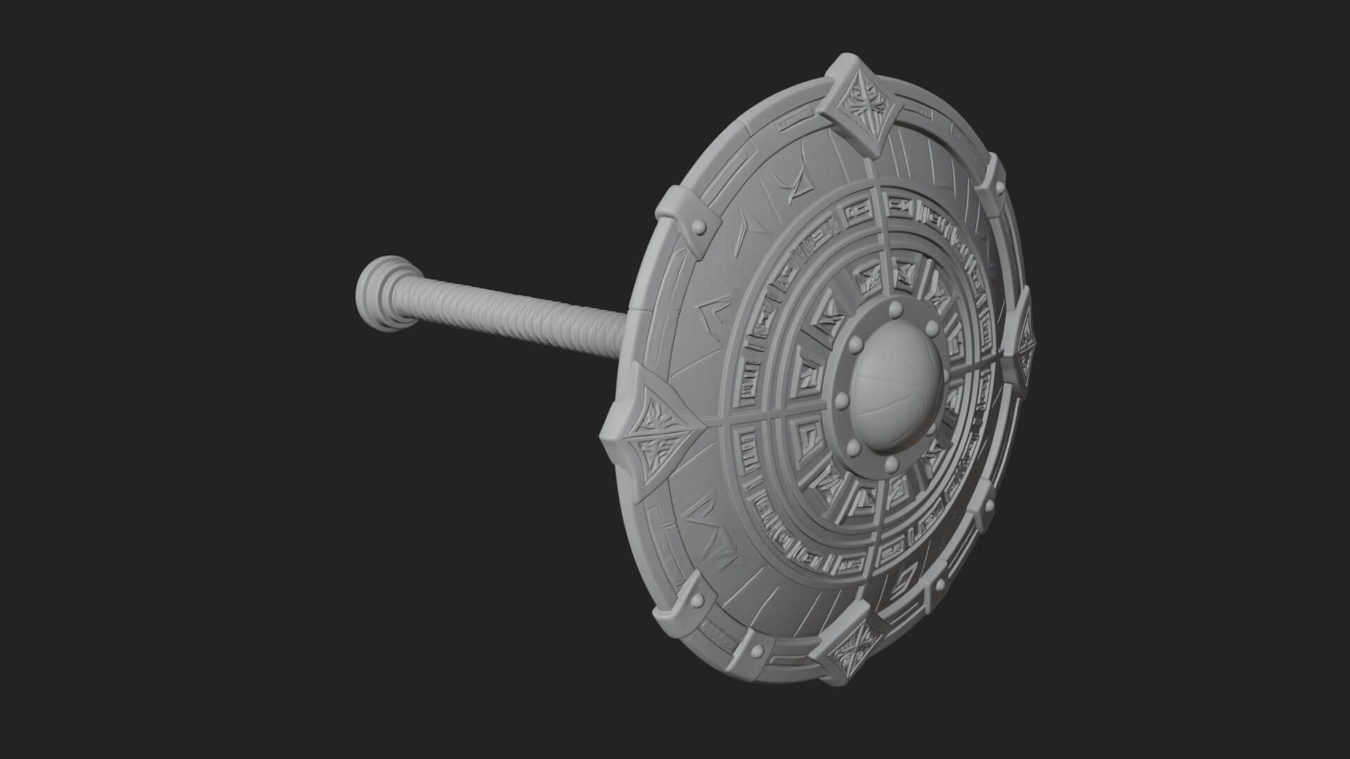 Riveted Round War Shield Model Design 23 3D Print Model 3D Model