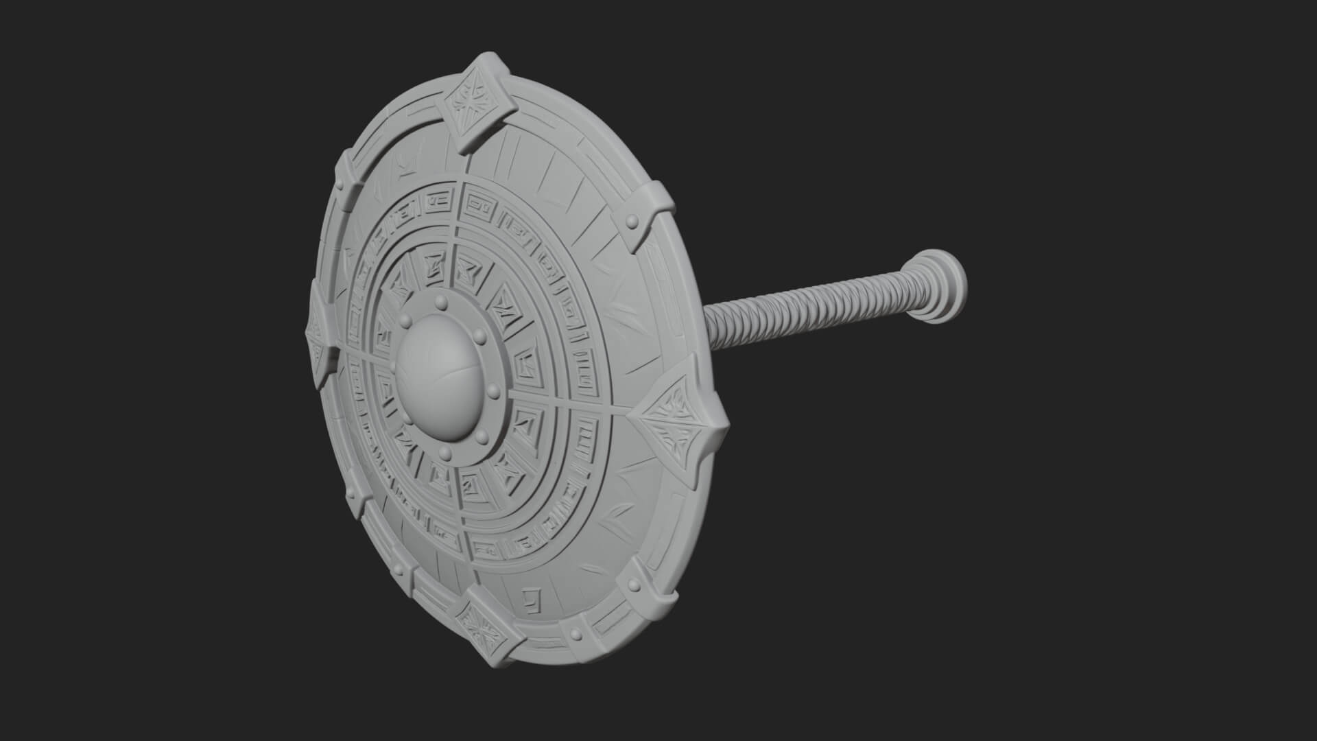 Riveted Round War Shield Model Design 23 3D Print Model 3D Model