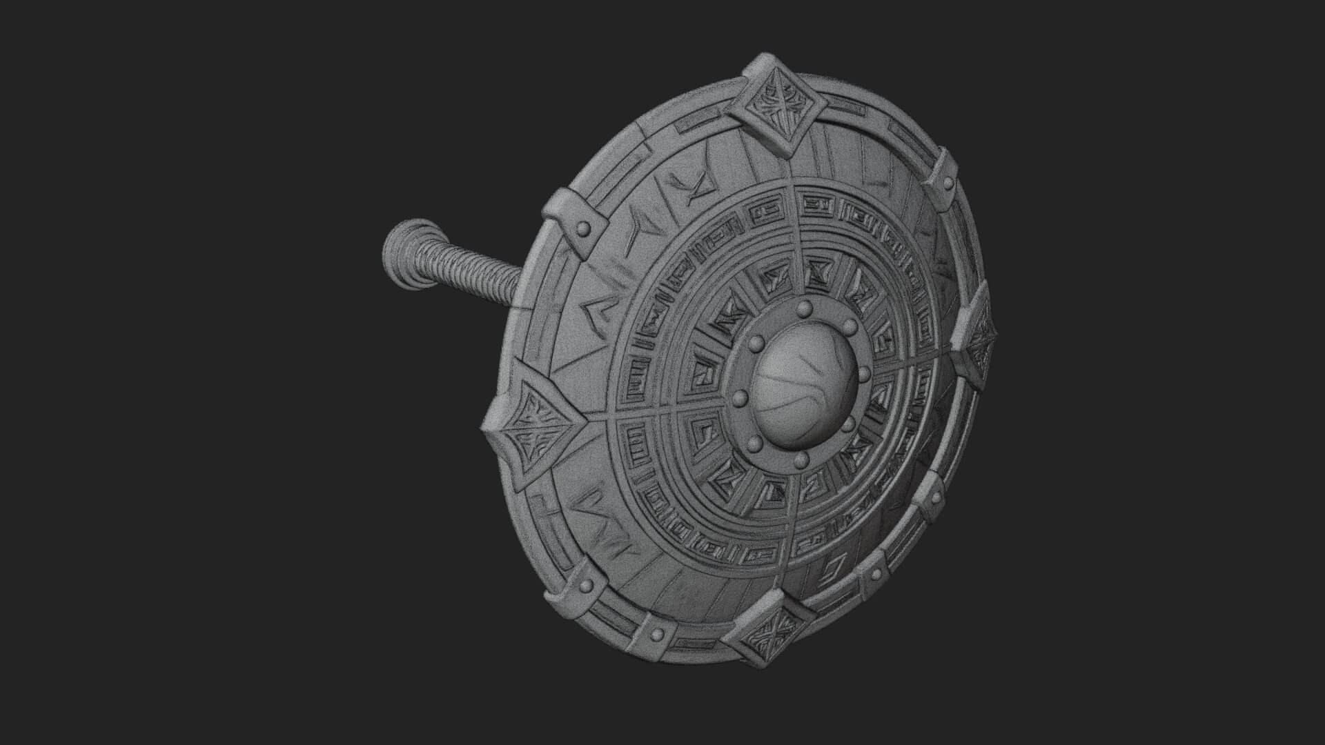 Riveted Round War Shield Model Design 23 3D Print Model 3D Model