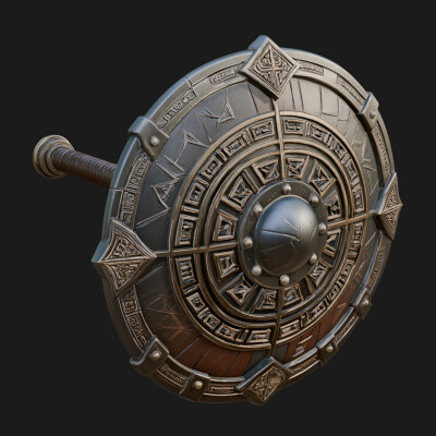 Riveted Round War Shield Model Design 23 3D Print Model
