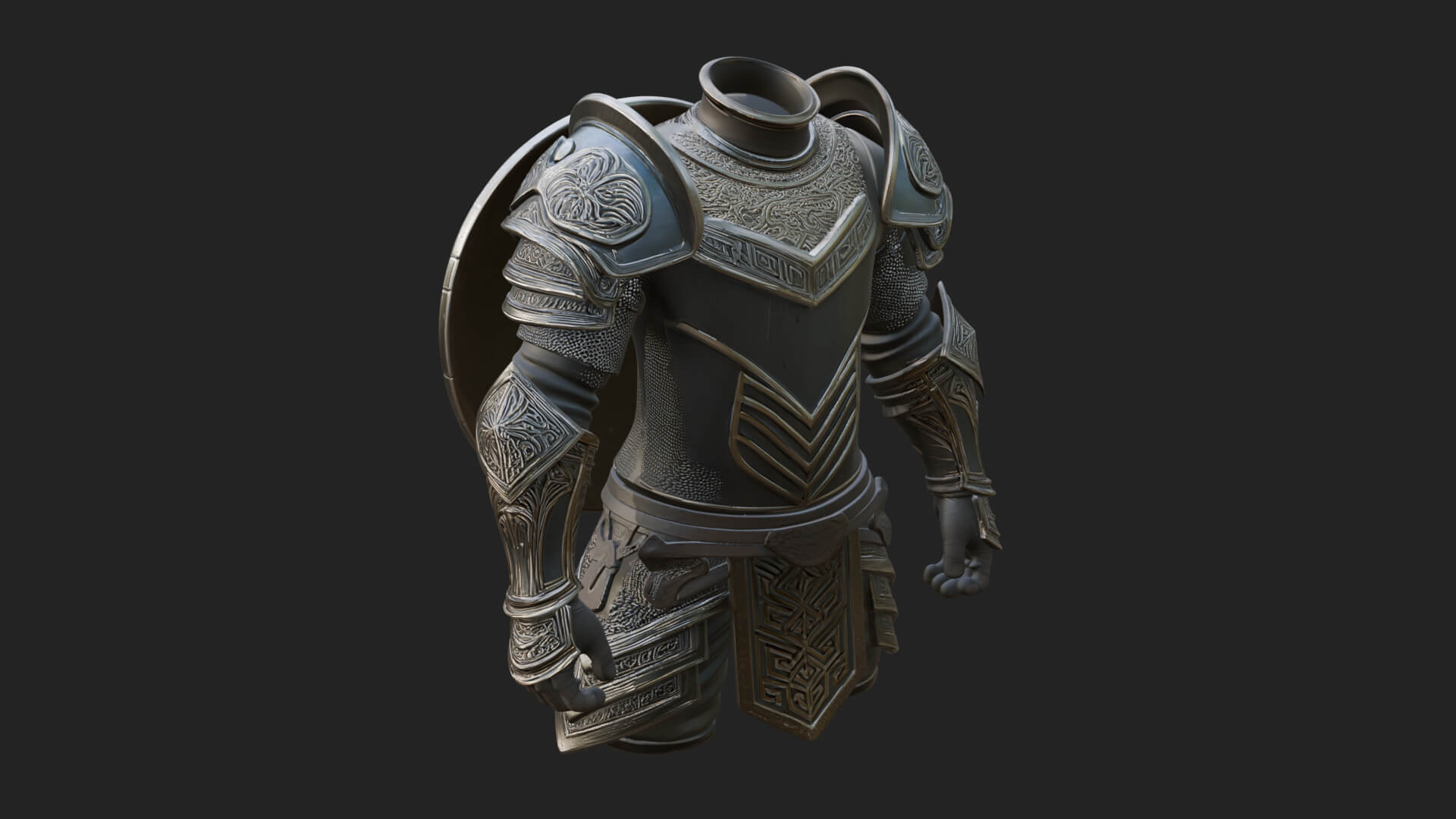 Riveted Round War Shield Model Design 24 3D Print Model 3D Model