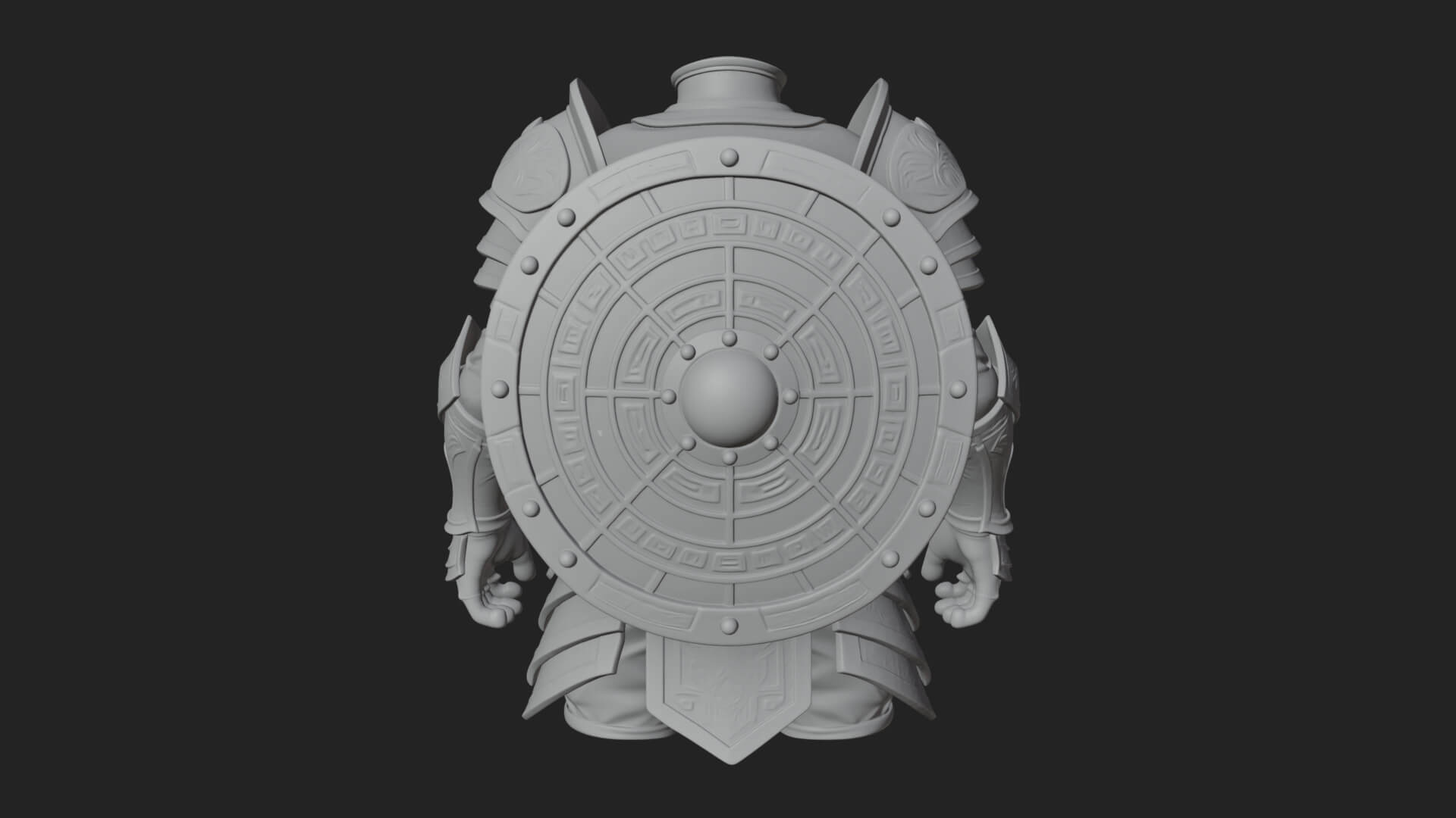 Riveted Round War Shield Model Design 24 3D Print Model 3D Model