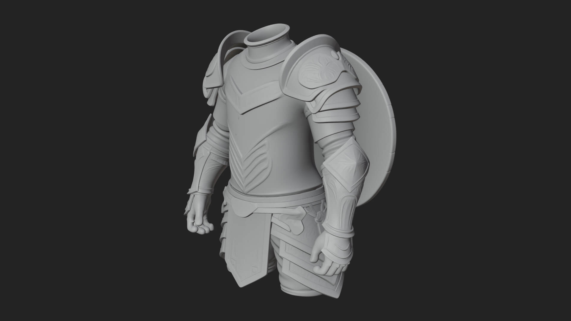 Riveted Round War Shield Model Design 24 3D Print Model 3D Model