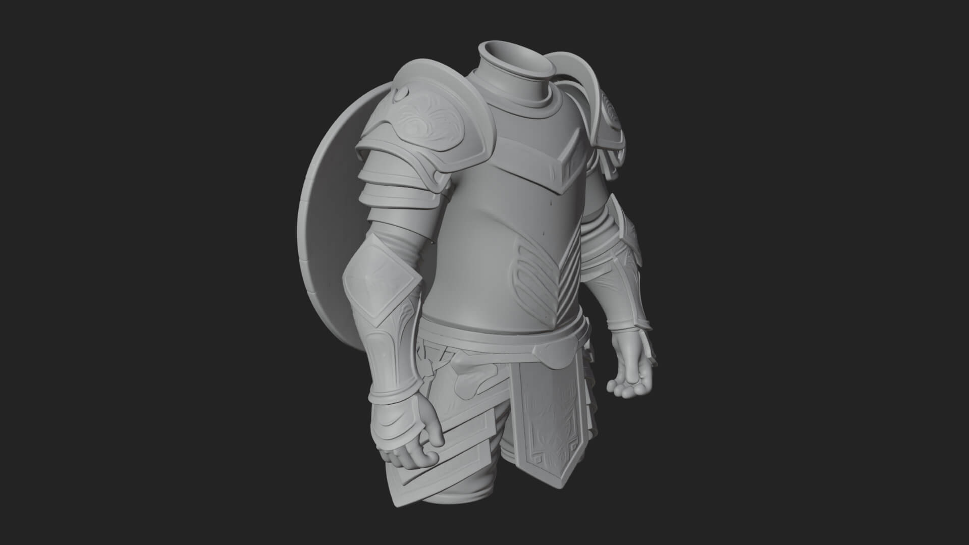 Riveted Round War Shield Model Design 24 3D Print Model 3D Model