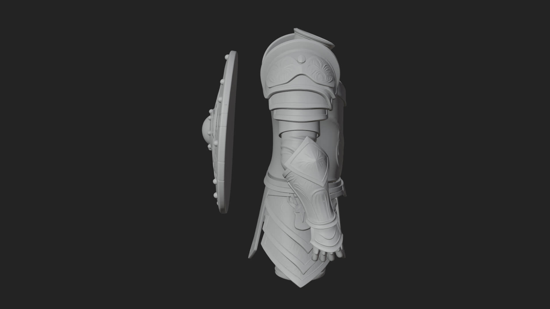 Riveted Round War Shield Model Design 24 3D Print Model 3D Model