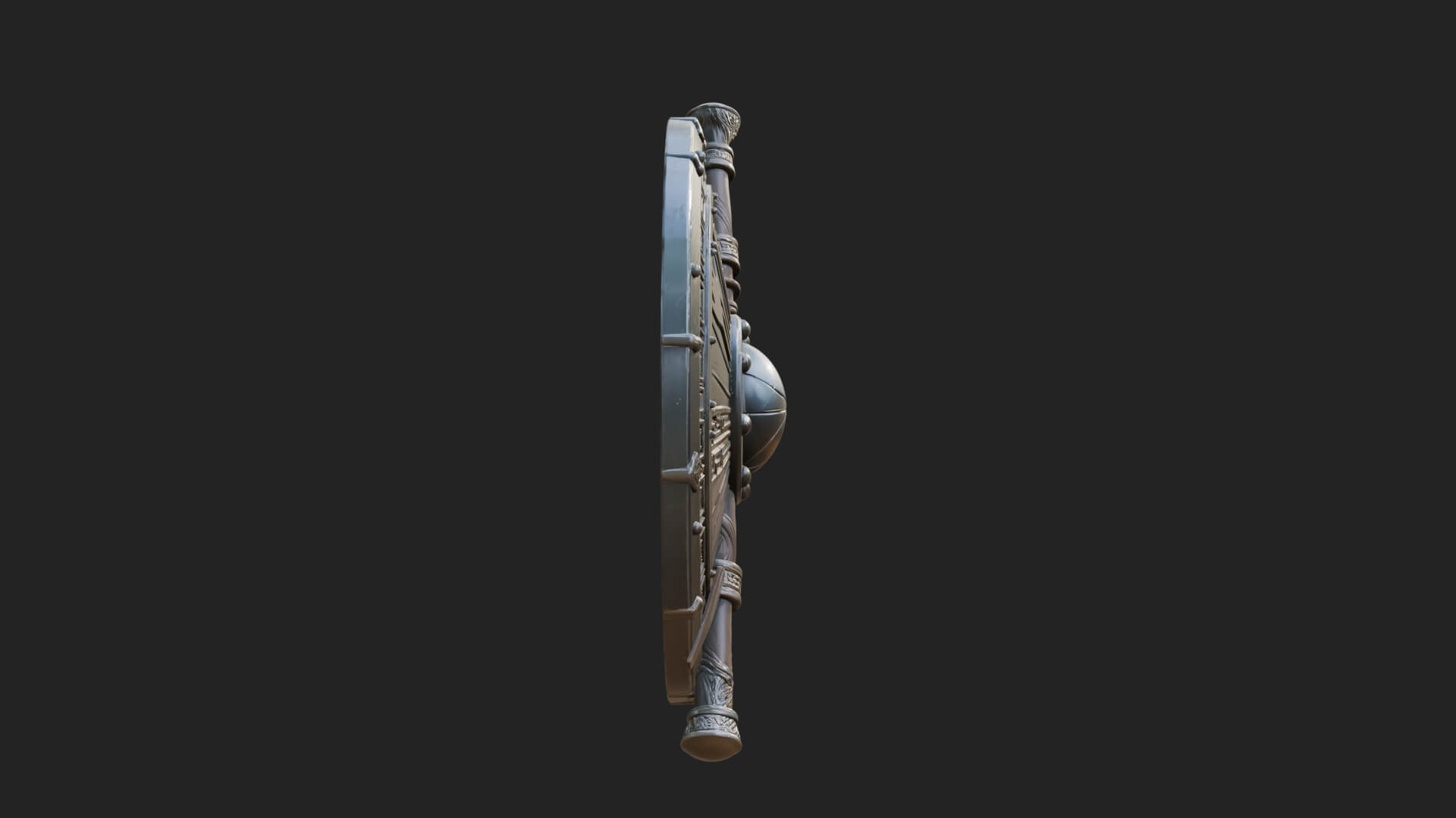 Riveted Round War Shield Model Design 25 3D Print Model 3D Model