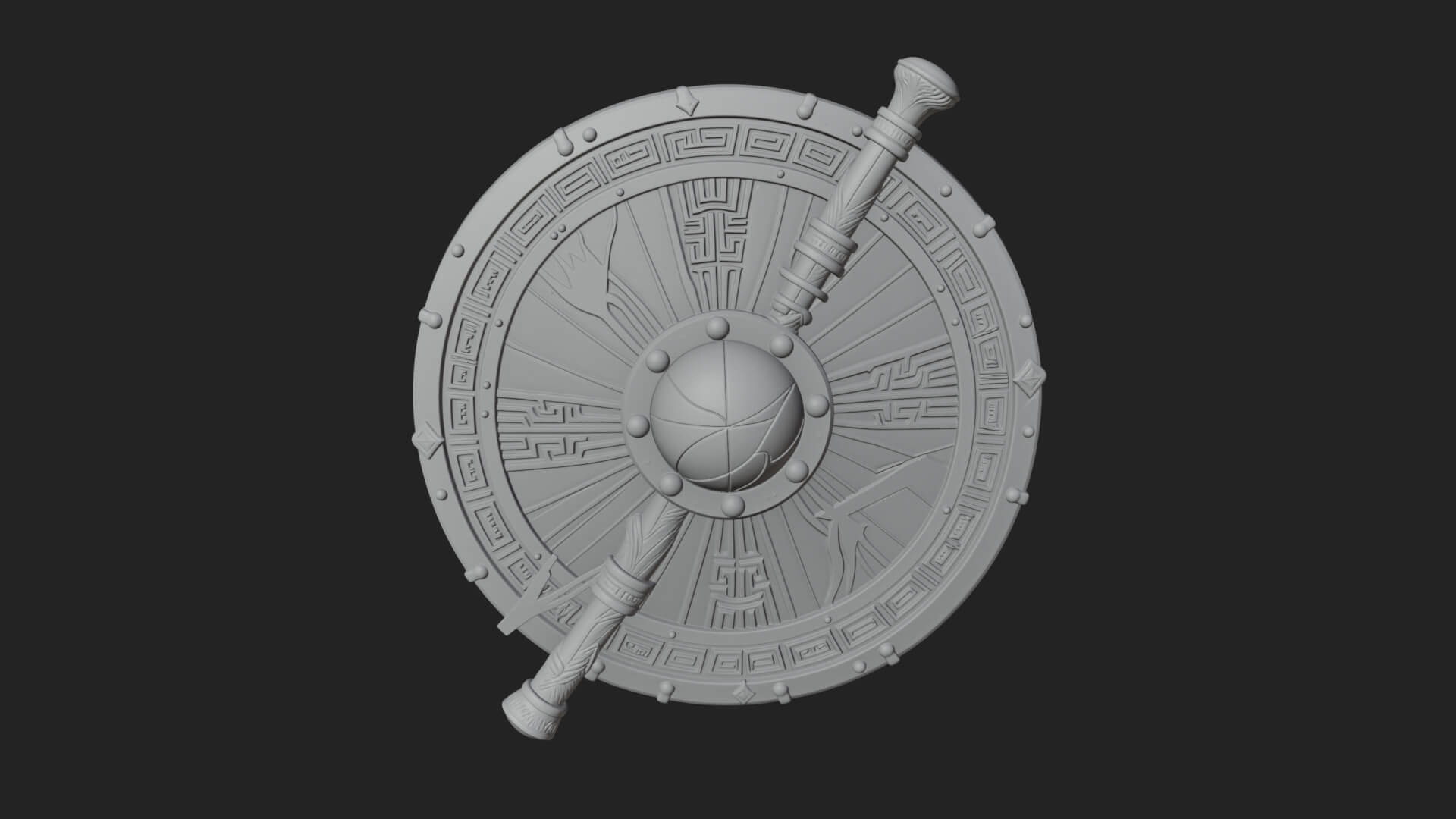 Riveted Round War Shield Model Design 25 3D Print Model 3D Model