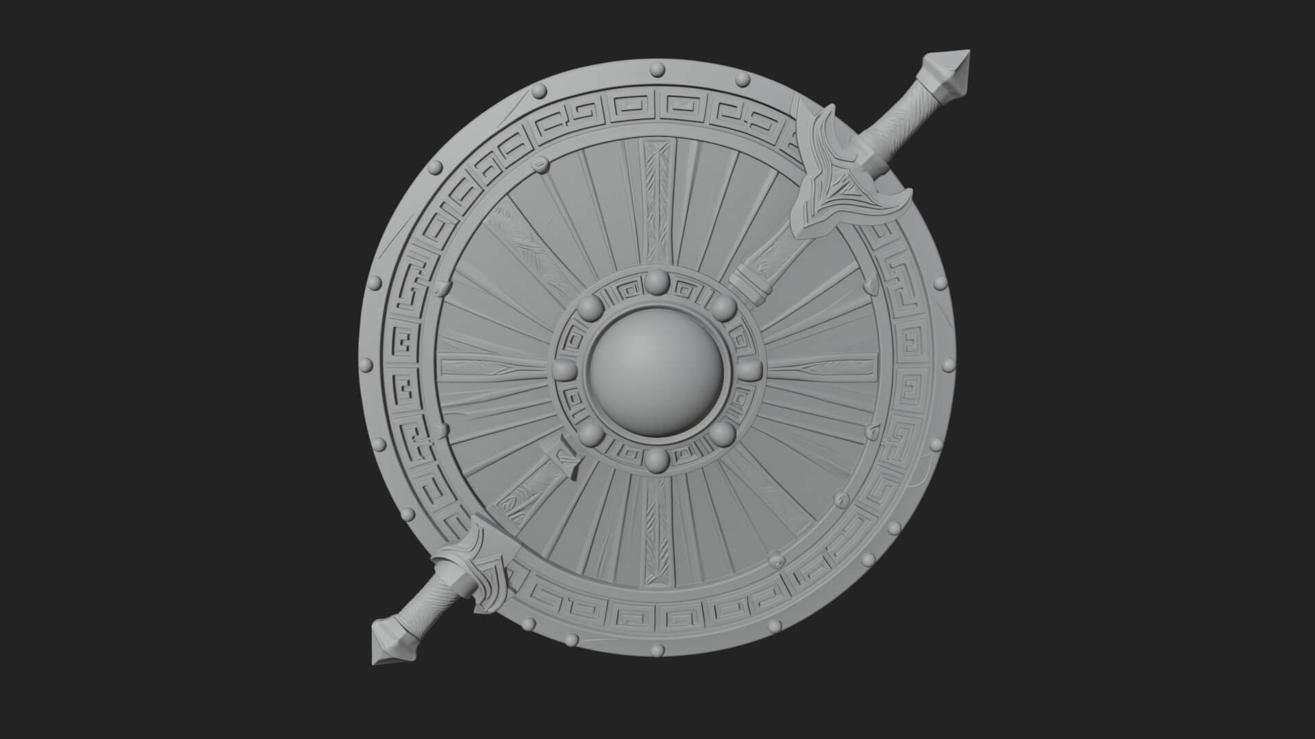 Riveted Round War Shield Model Design 26 3D Print Model 3D Model