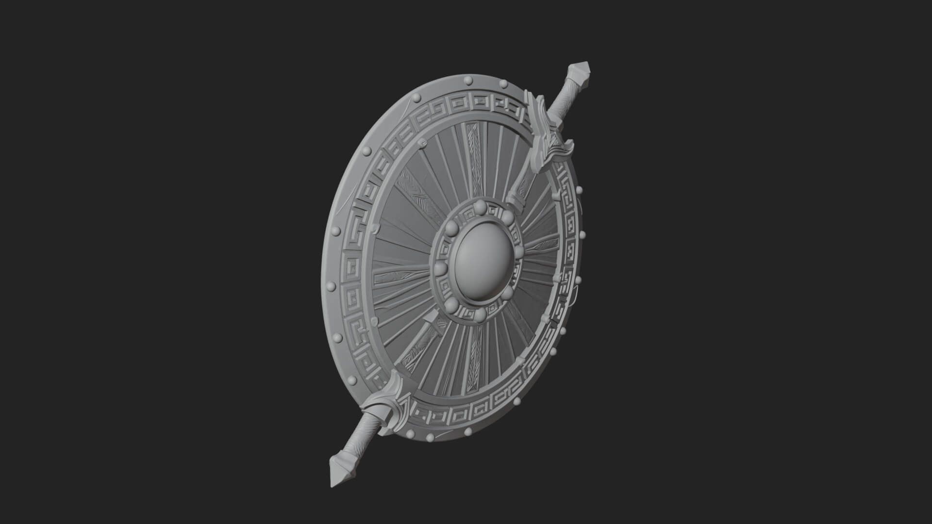 Riveted Round War Shield Model Design 26 3D Print Model 3D Model