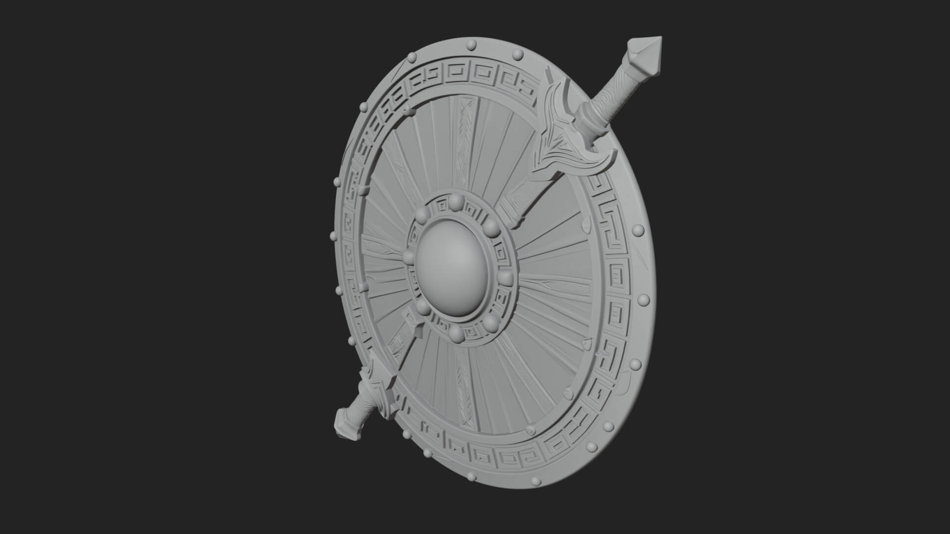 Riveted Round War Shield Model Design 26 3D Print Model 3D Model