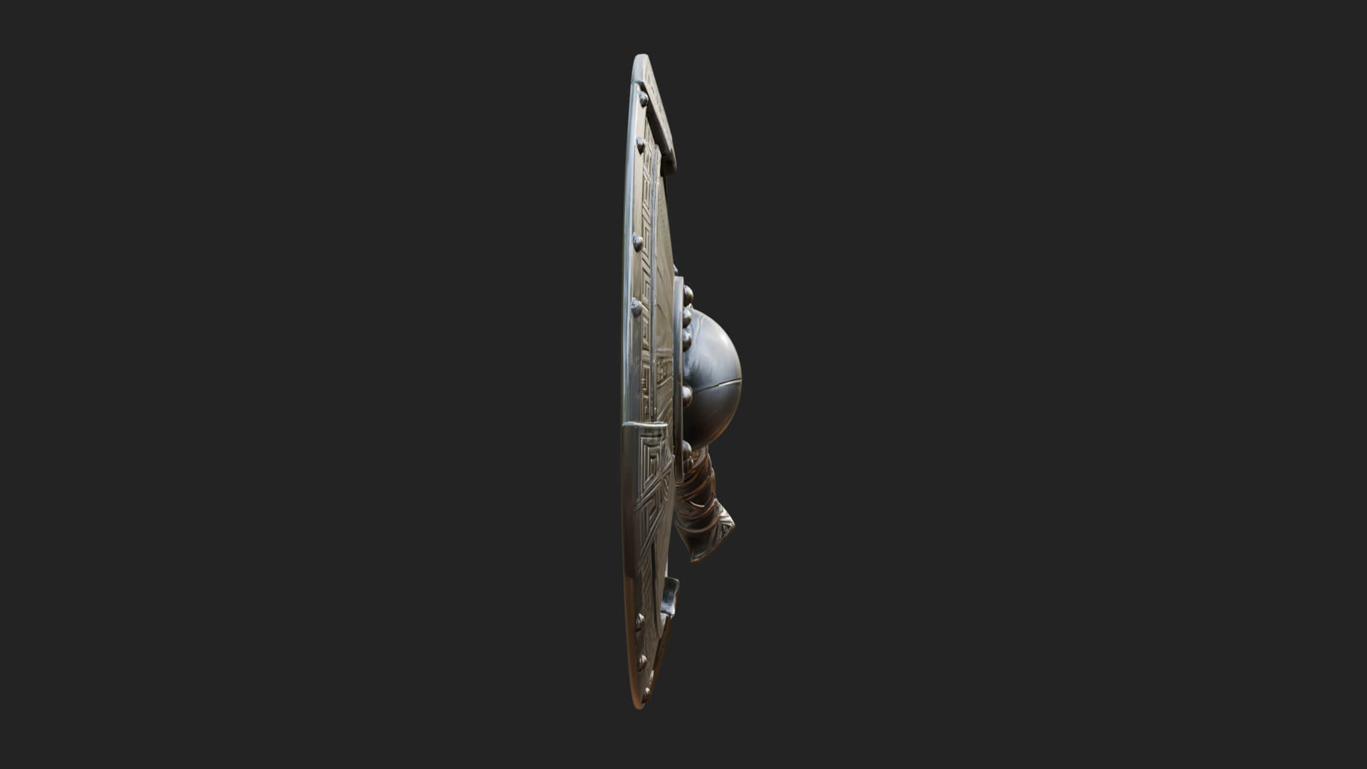 Riveted Round War Shield Model Design 27 3D Print Model 3D Model