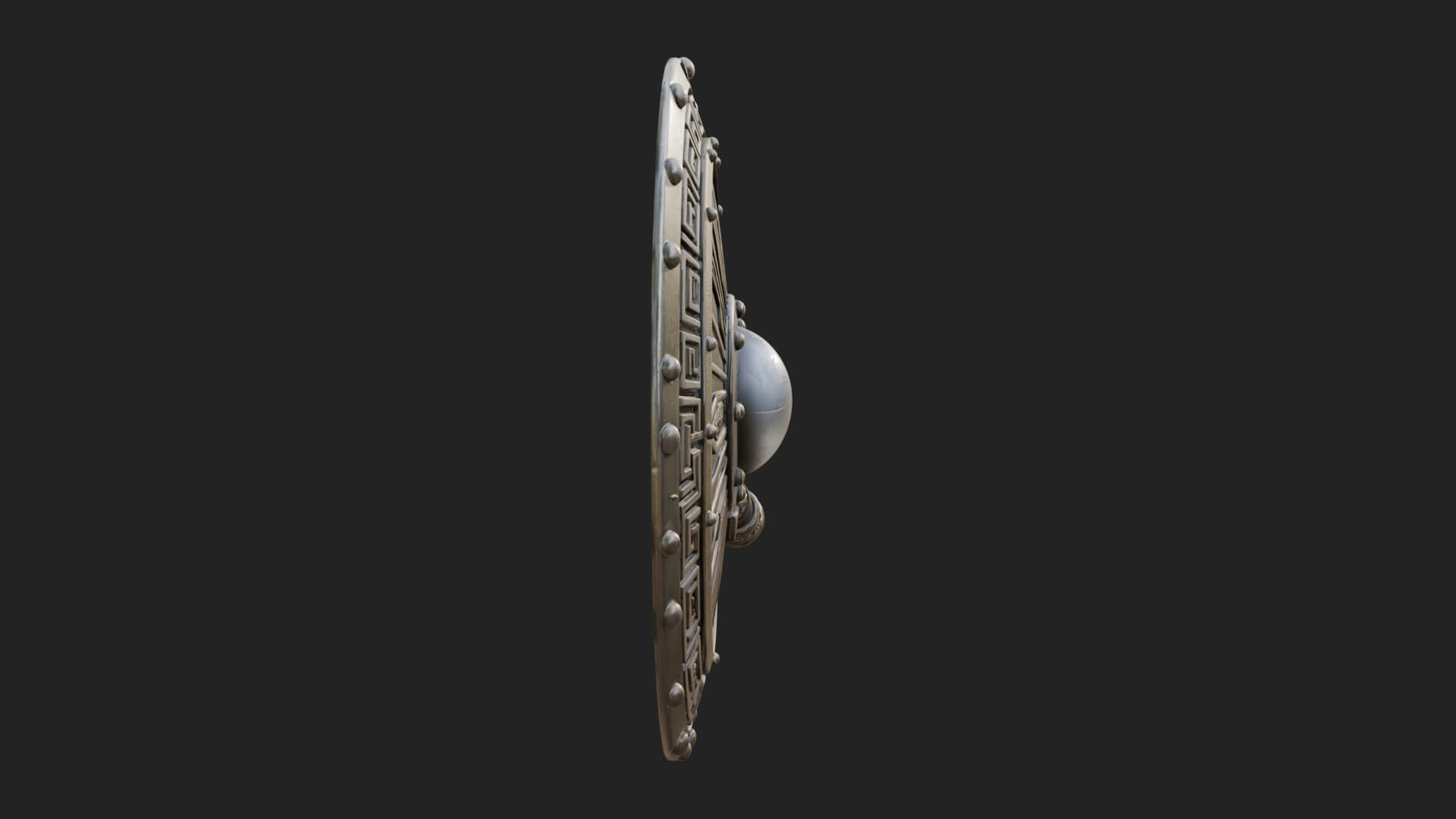 Riveted Round War Shield Model Design 28 3D Print Model 3D Model