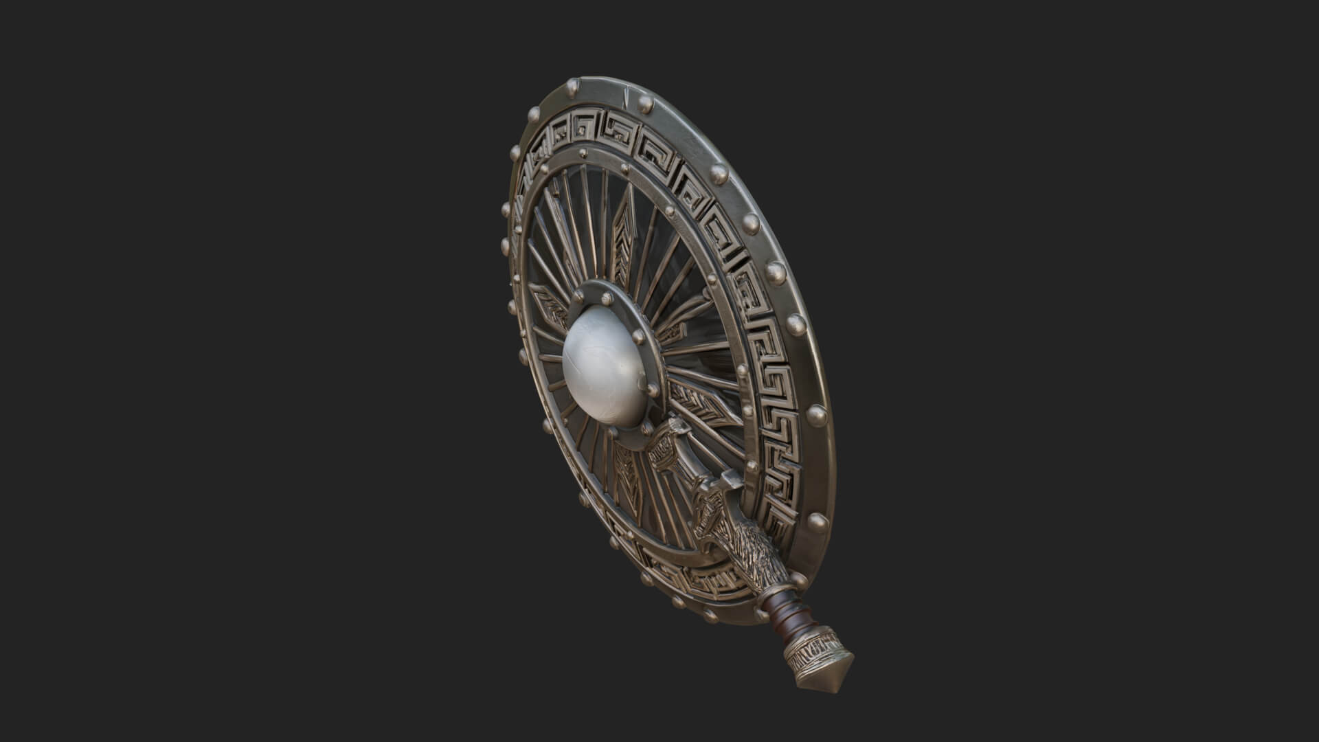 Riveted Round War Shield Model Design 28 3D Print Model 3D Model