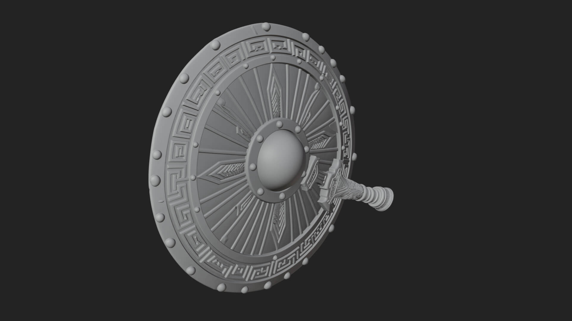 Riveted Round War Shield Model Design 28 3D Print Model 3D Model