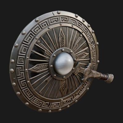 Riveted Round War Shield Model Design 28 3D Print Model