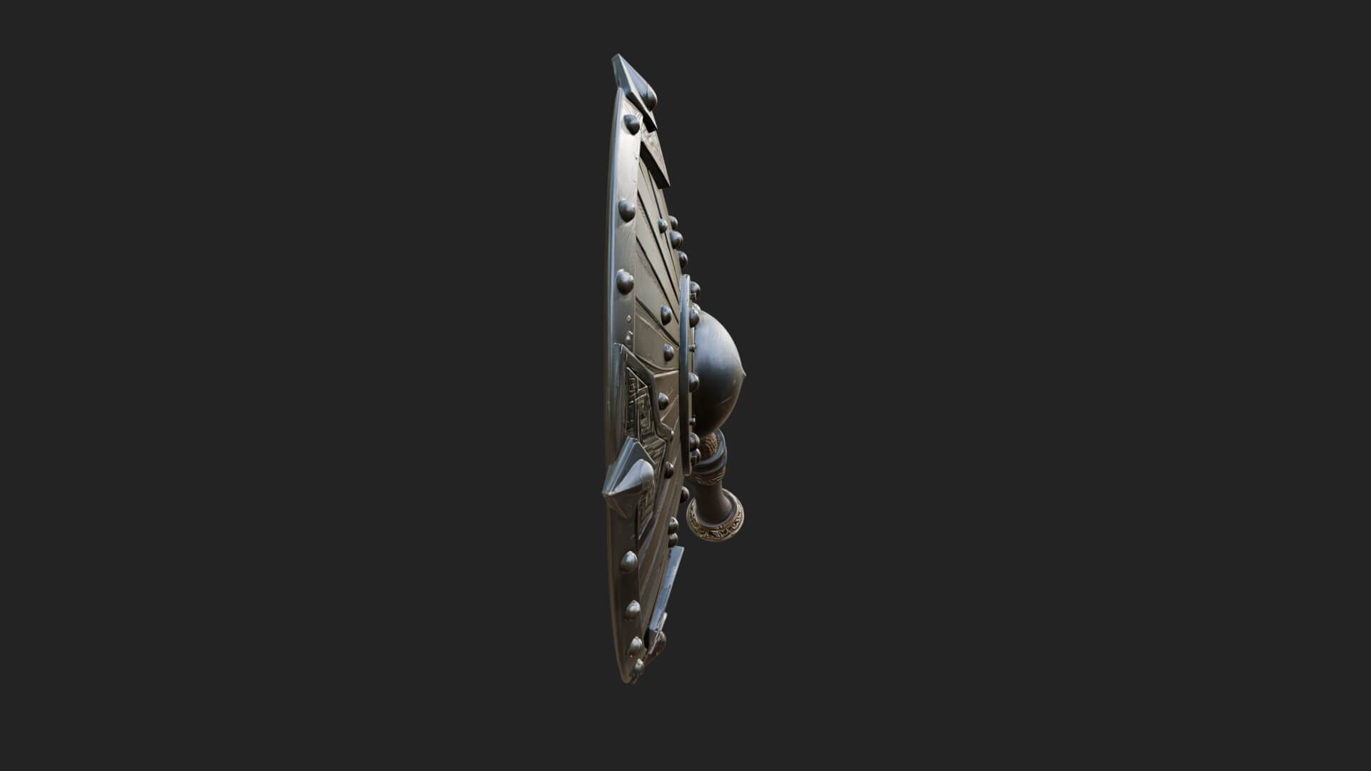 Riveted Round War Shield Model Design 3 3D Print Model 3D Model