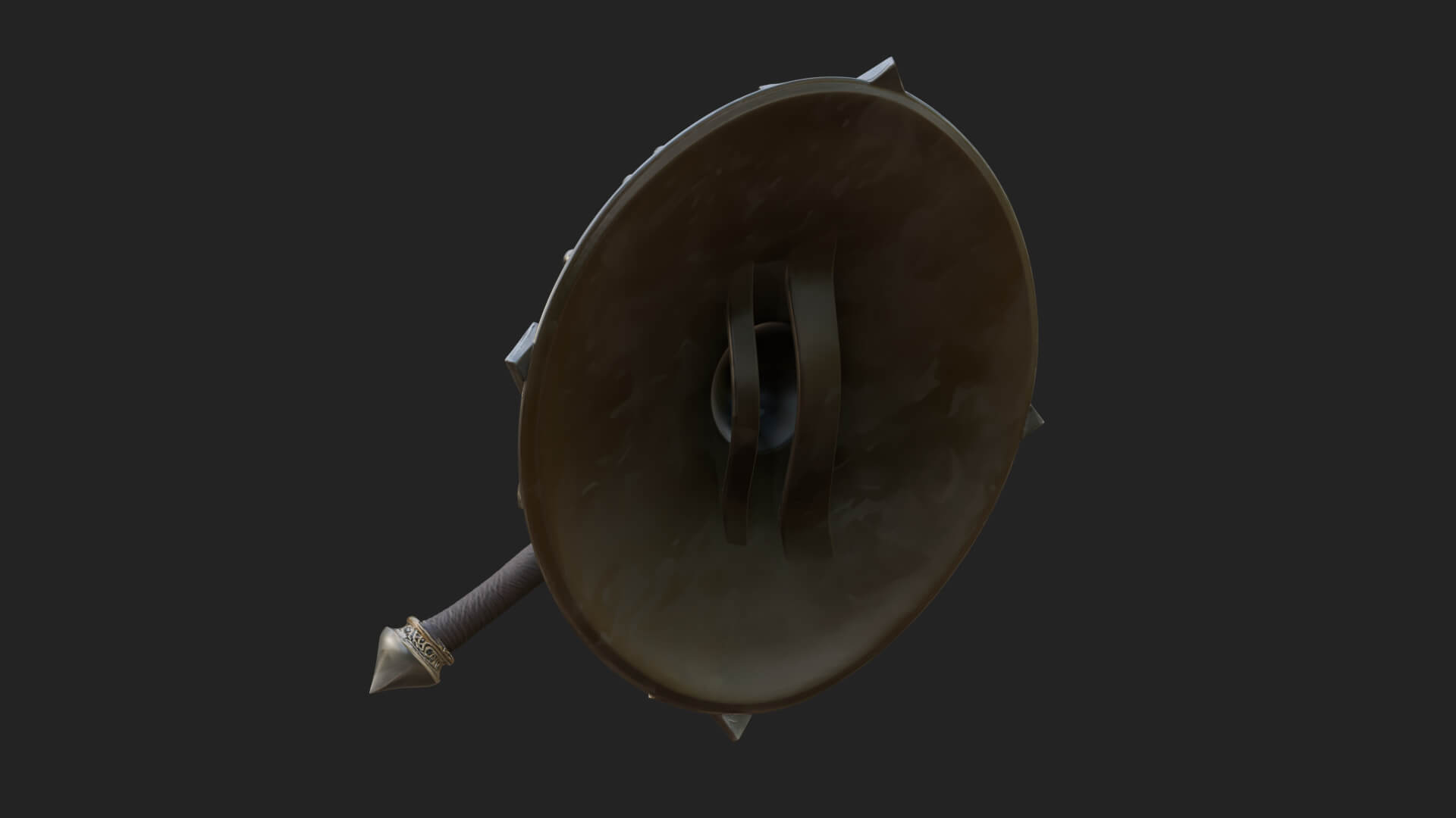 Riveted Round War Shield Model Design 3 3D Print Model 3D Model