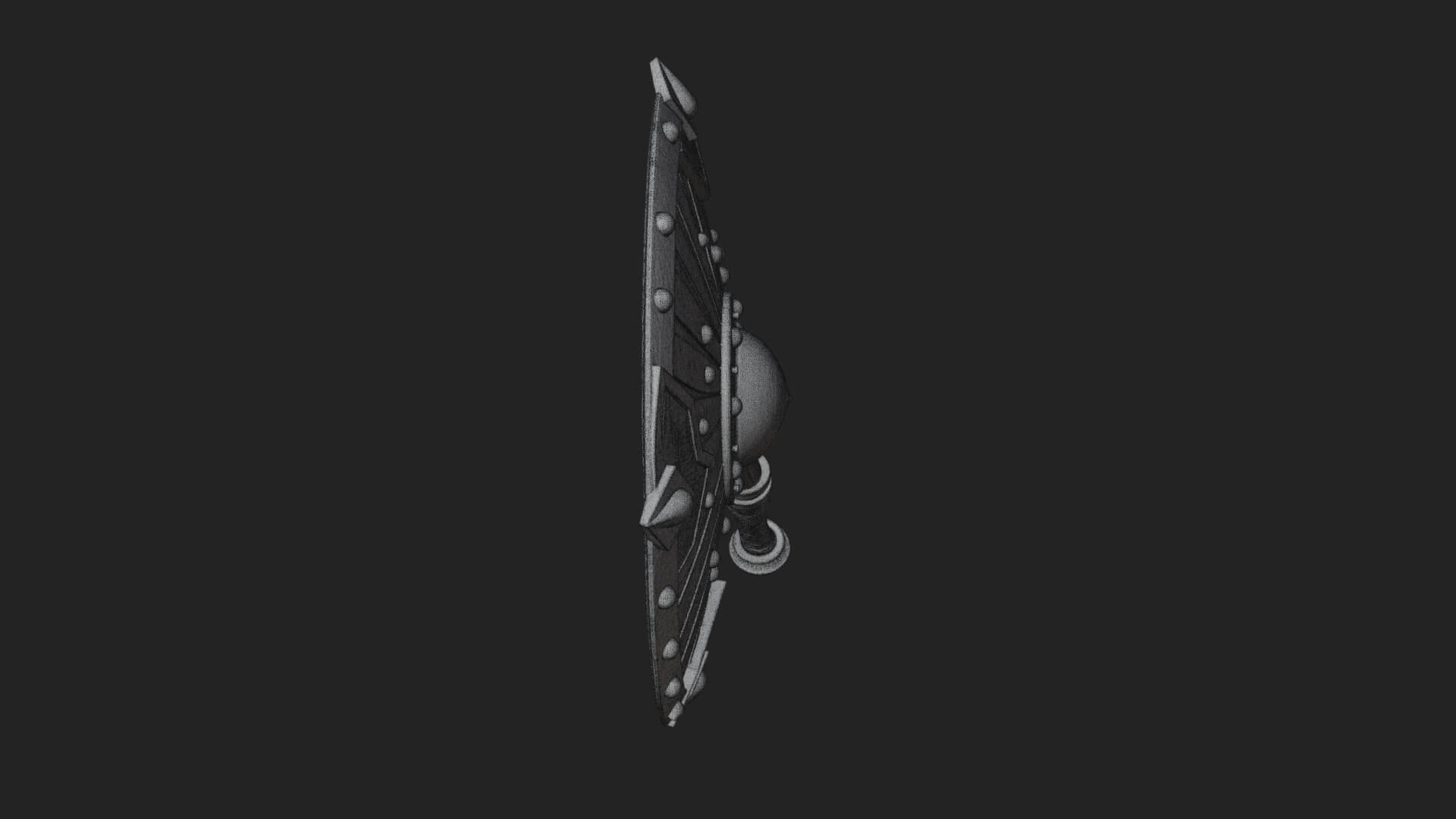 Riveted Round War Shield Model Design 3 3D Print Model 3D Model
