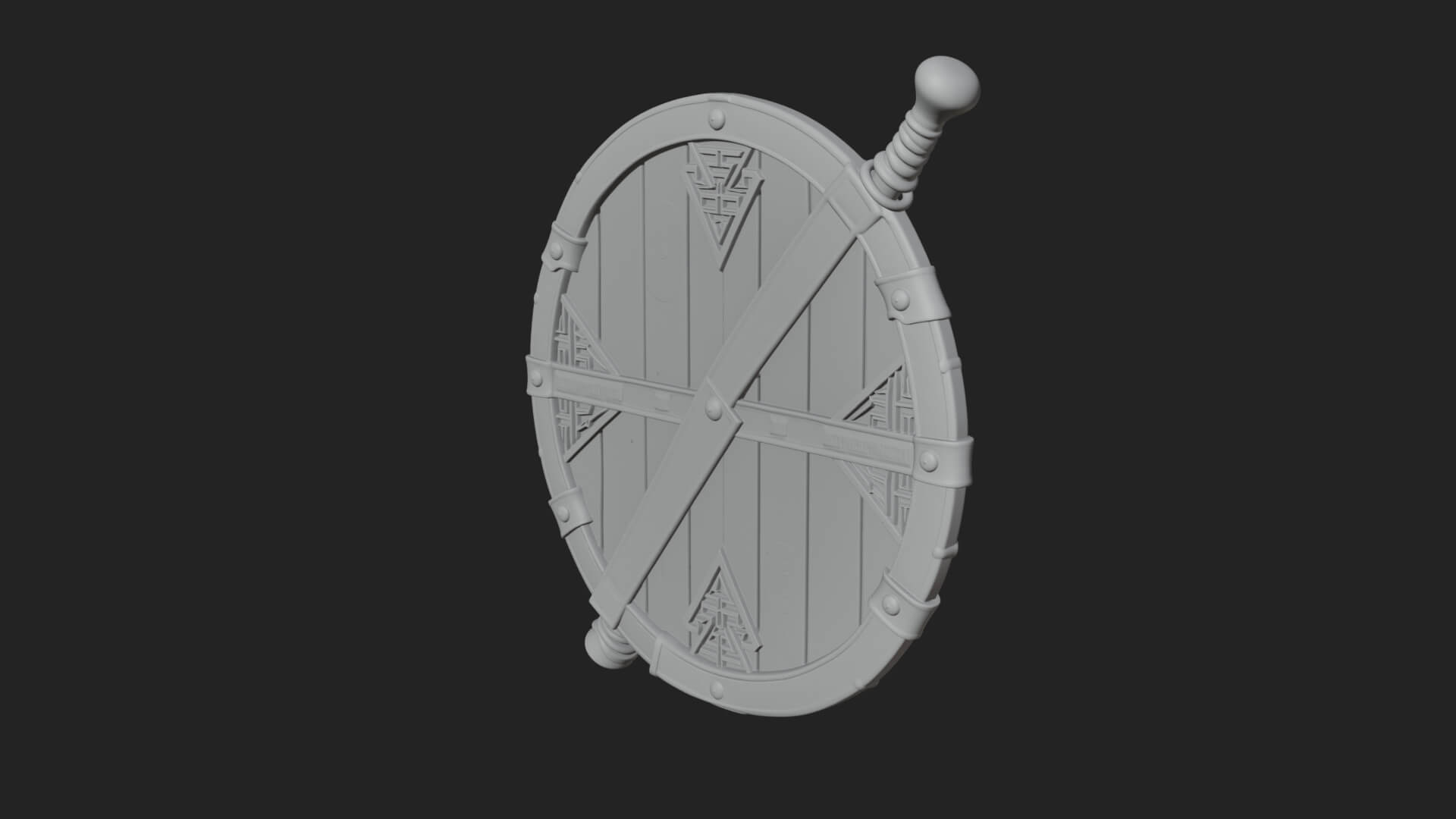 Riveted Round War Shield Model Design 5 3D Print Model 3D Model
