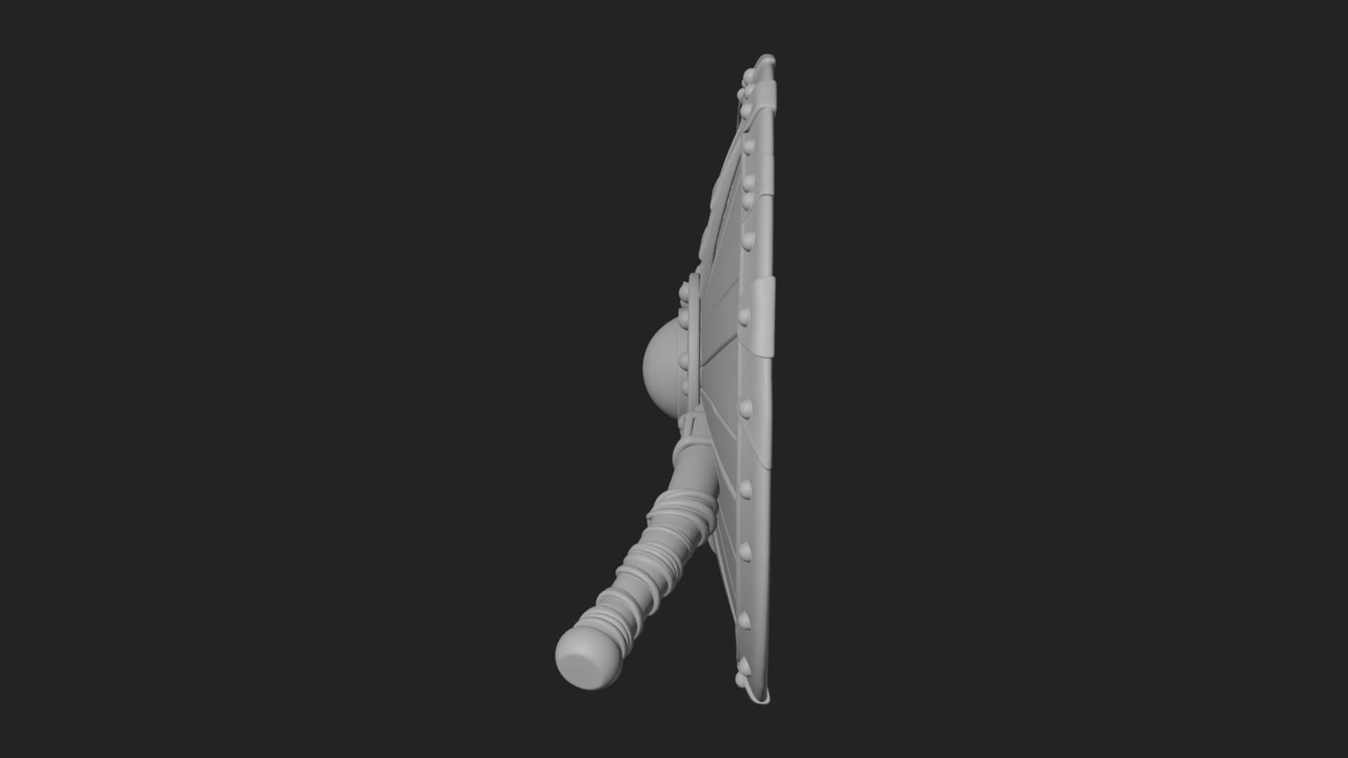 Riveted Round War Shield Model Design 6 3D Print Model 3D Model