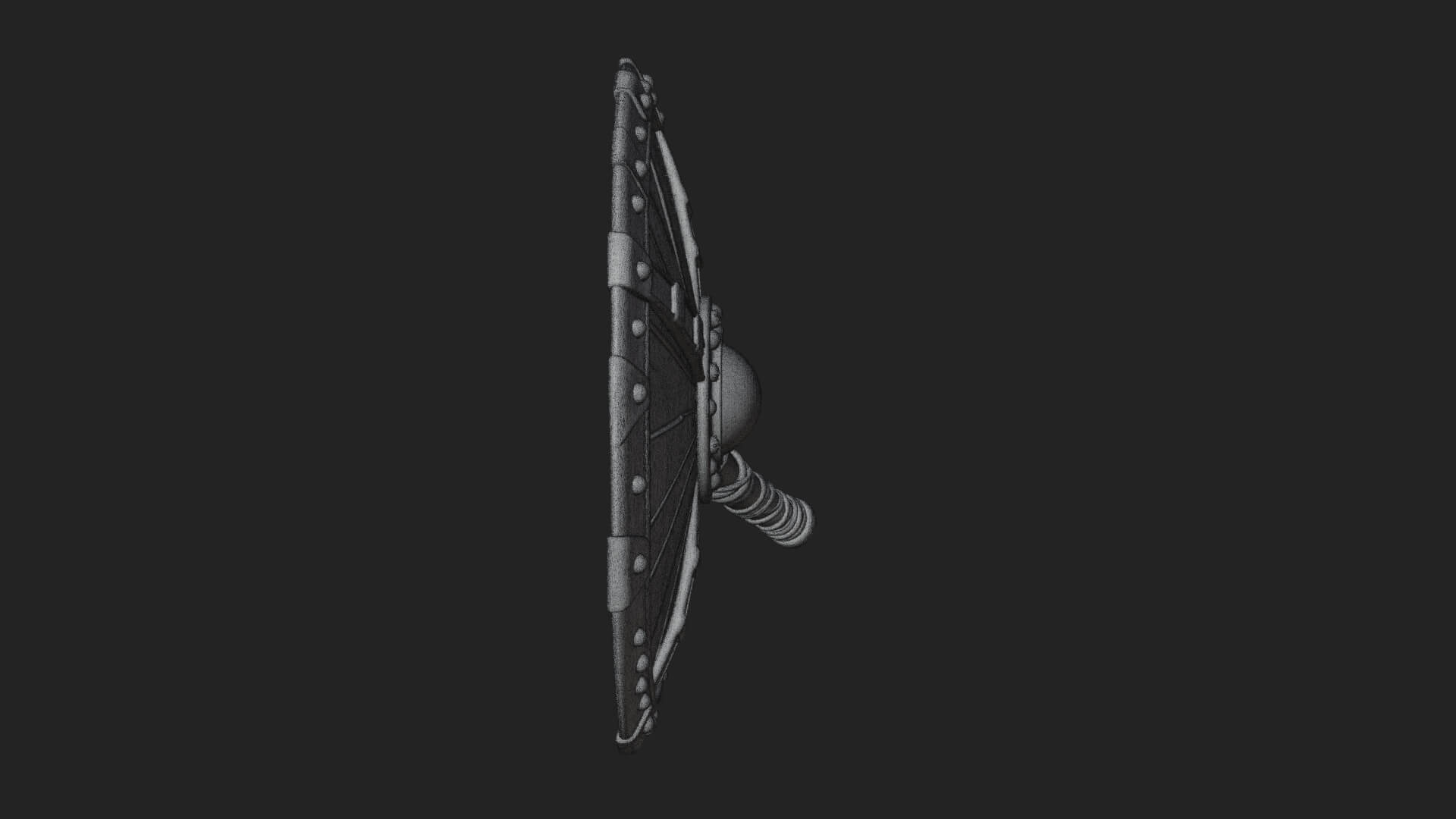 Riveted Round War Shield Model Design 6 3D Print Model 3D Model