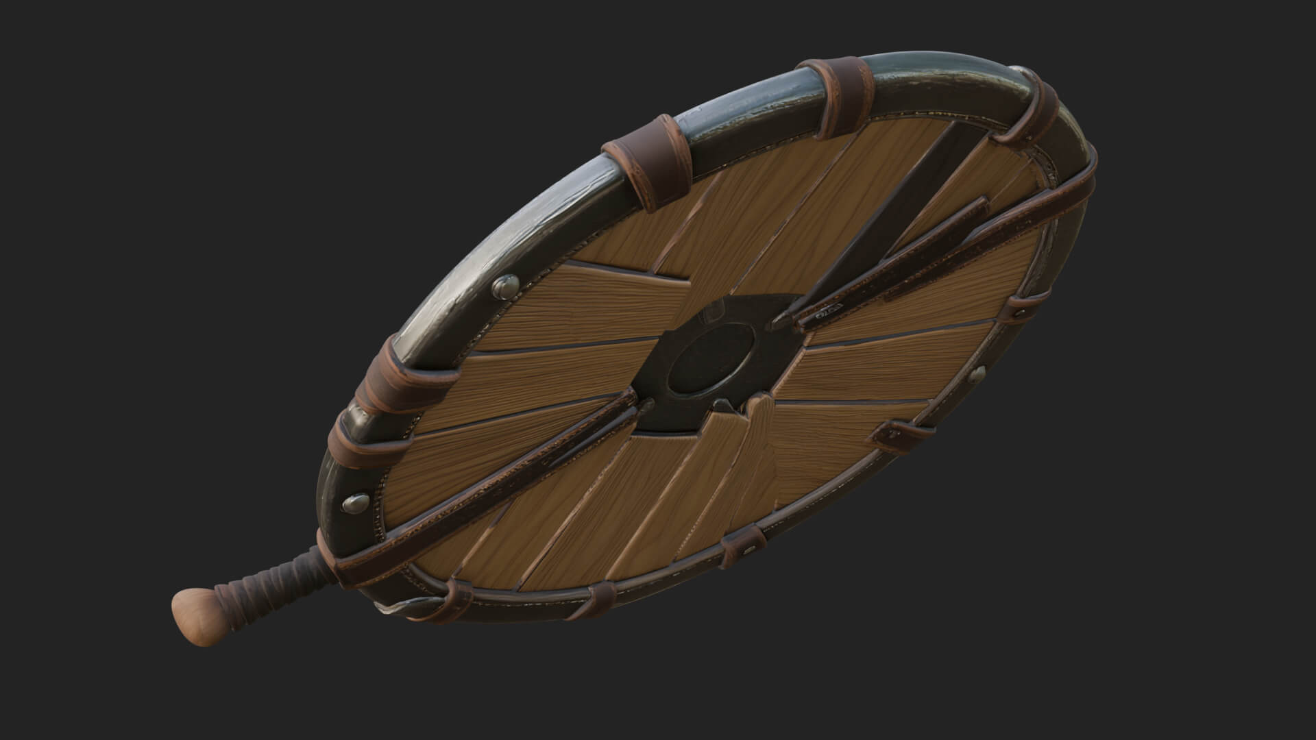 Riveted Round War Shield Model Design 7 3D Print Model 3D Model